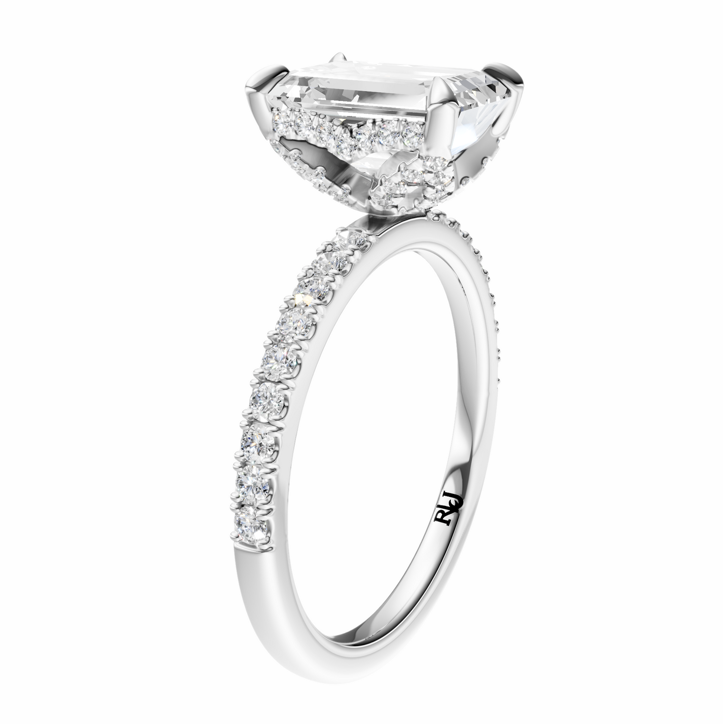 Emerald Traditional Accented Tulip Sparkler Setting