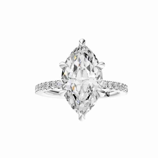 Marquise Traditional Accented Tulip Sparkler Setting