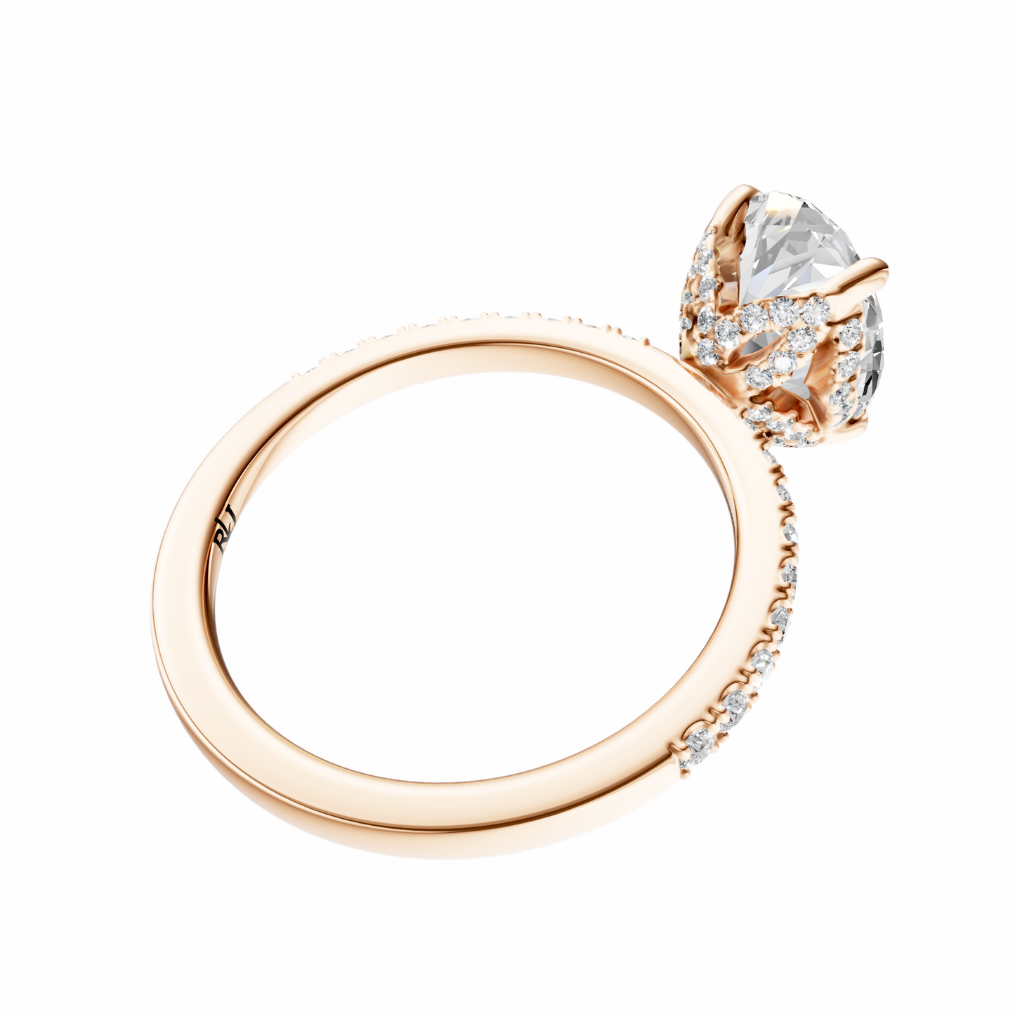 Oval Traditional Accented Tulip Sparkler Setting