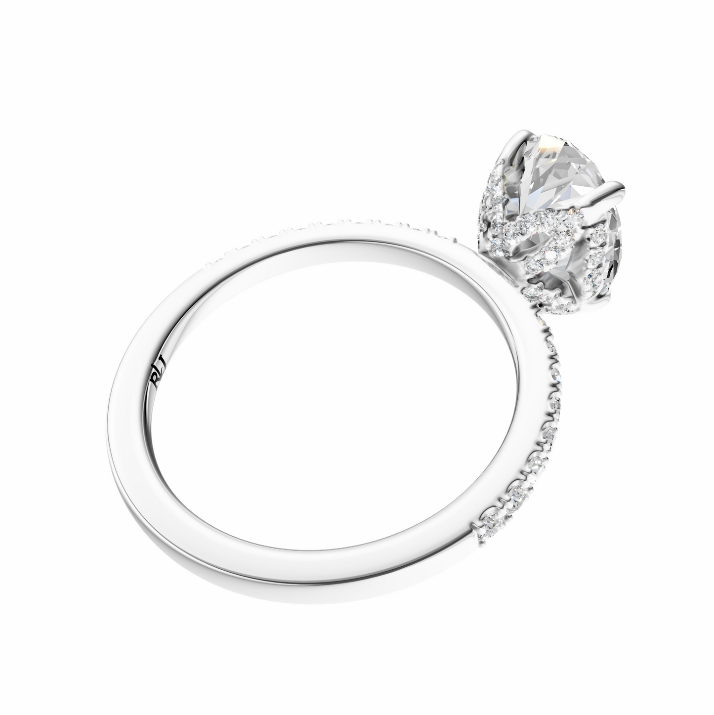 Oval Traditional Accented Tulip Sparkler Setting