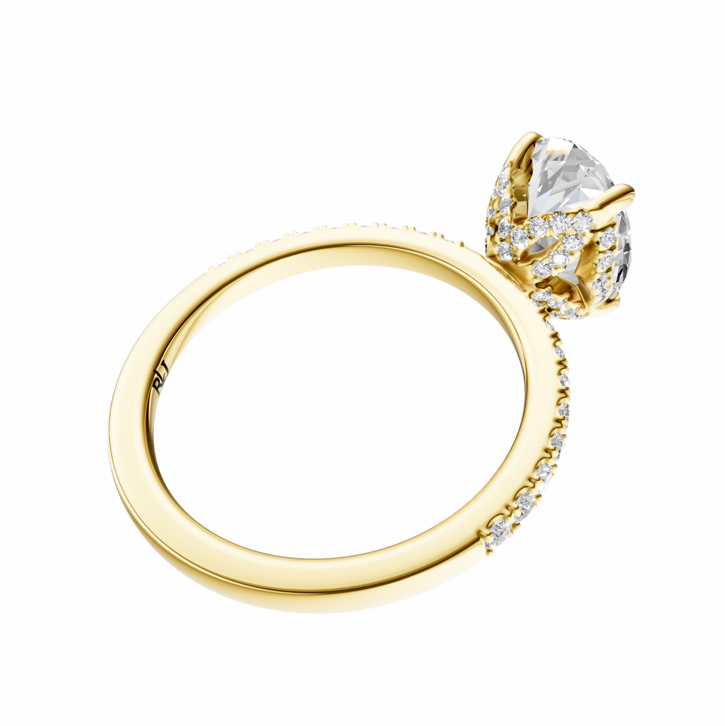 Oval Traditional Accented Tulip Sparkler Setting