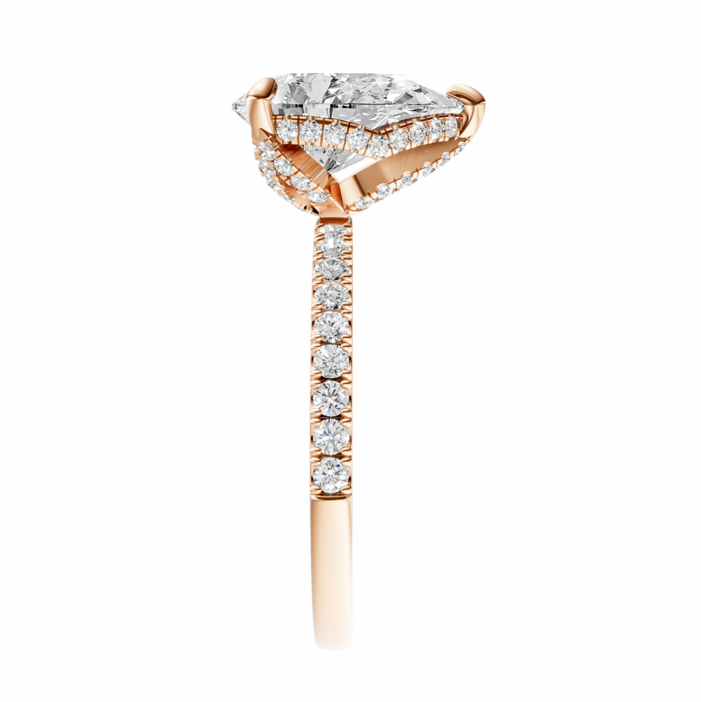 Pear Traditional Accented Tulip Sparkler Setting