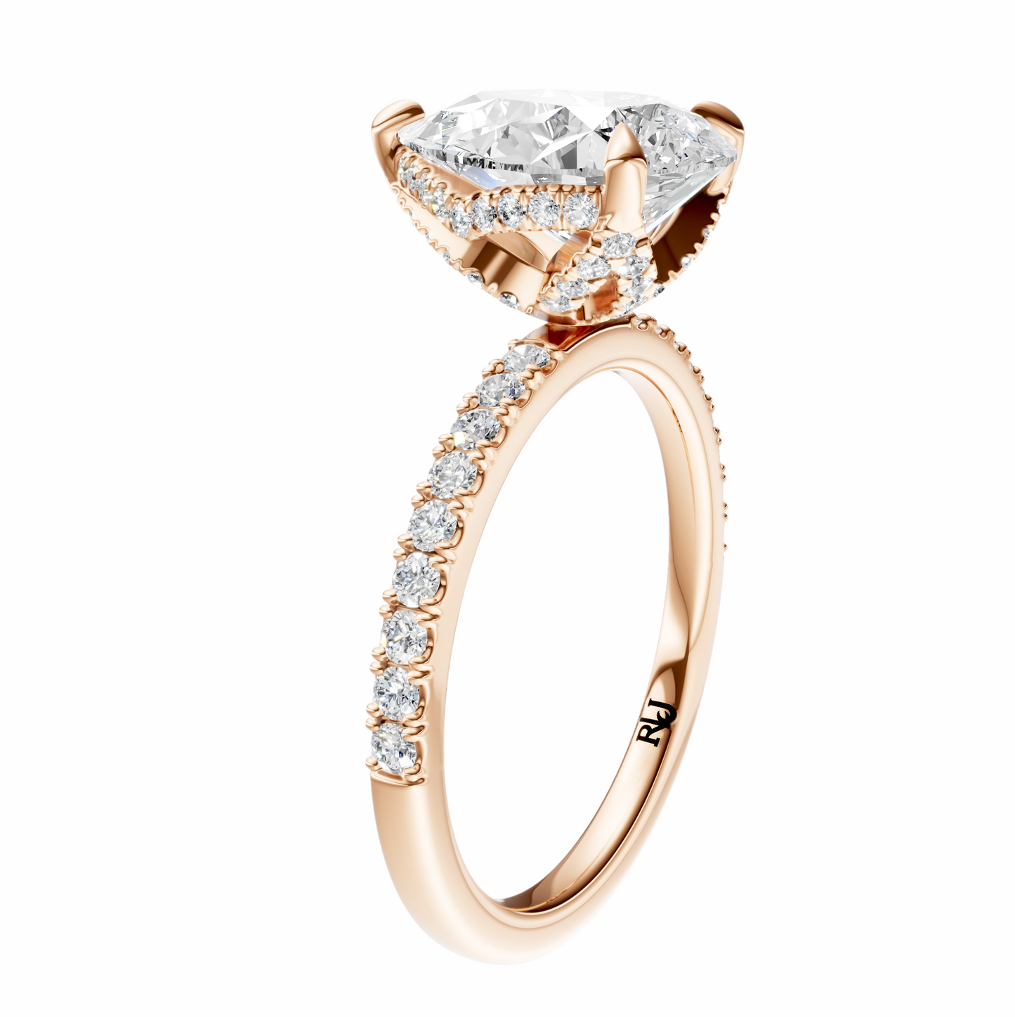 Pear Traditional Accented Tulip Sparkler Setting