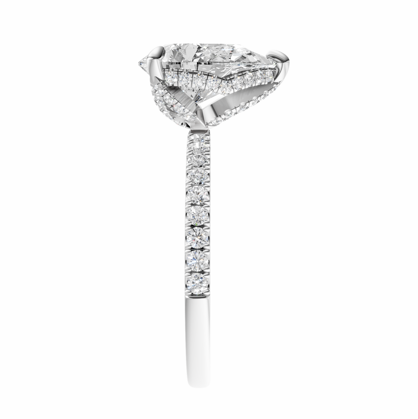Pear Traditional Accented Tulip Sparkler Setting