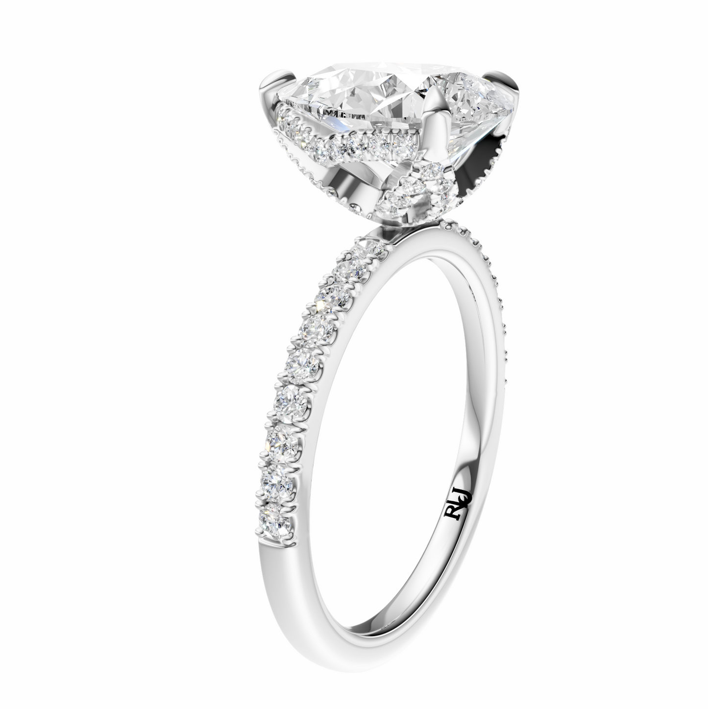Pear Traditional Accented Tulip Sparkler Setting