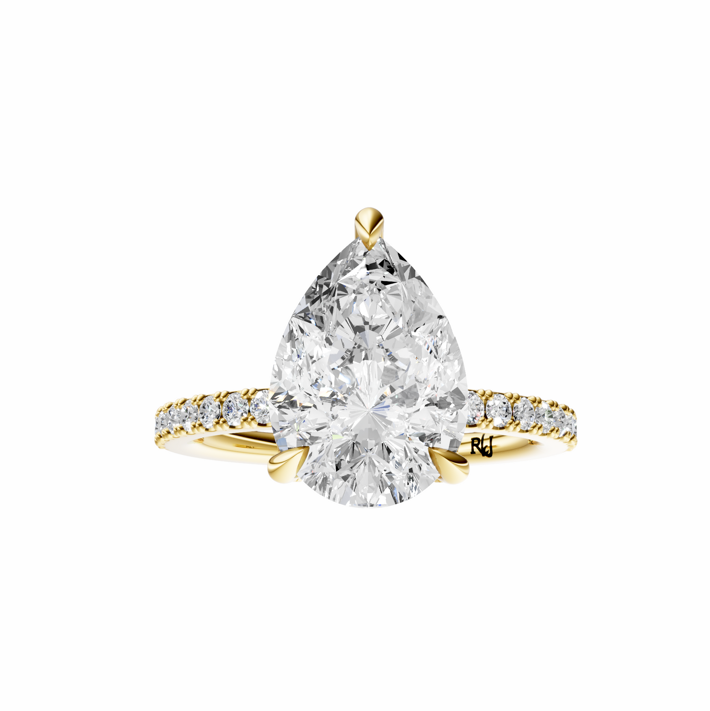 Pear Traditional Accented Tulip Sparkler Setting