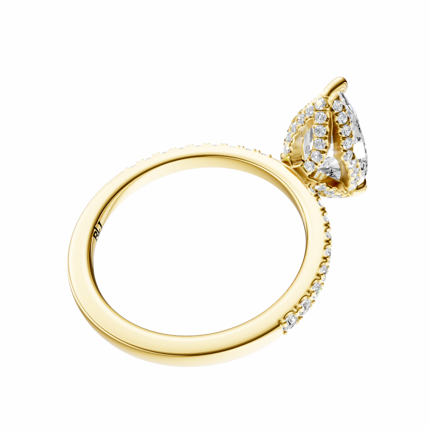 Pear Traditional Accented Tulip Sparkler Setting