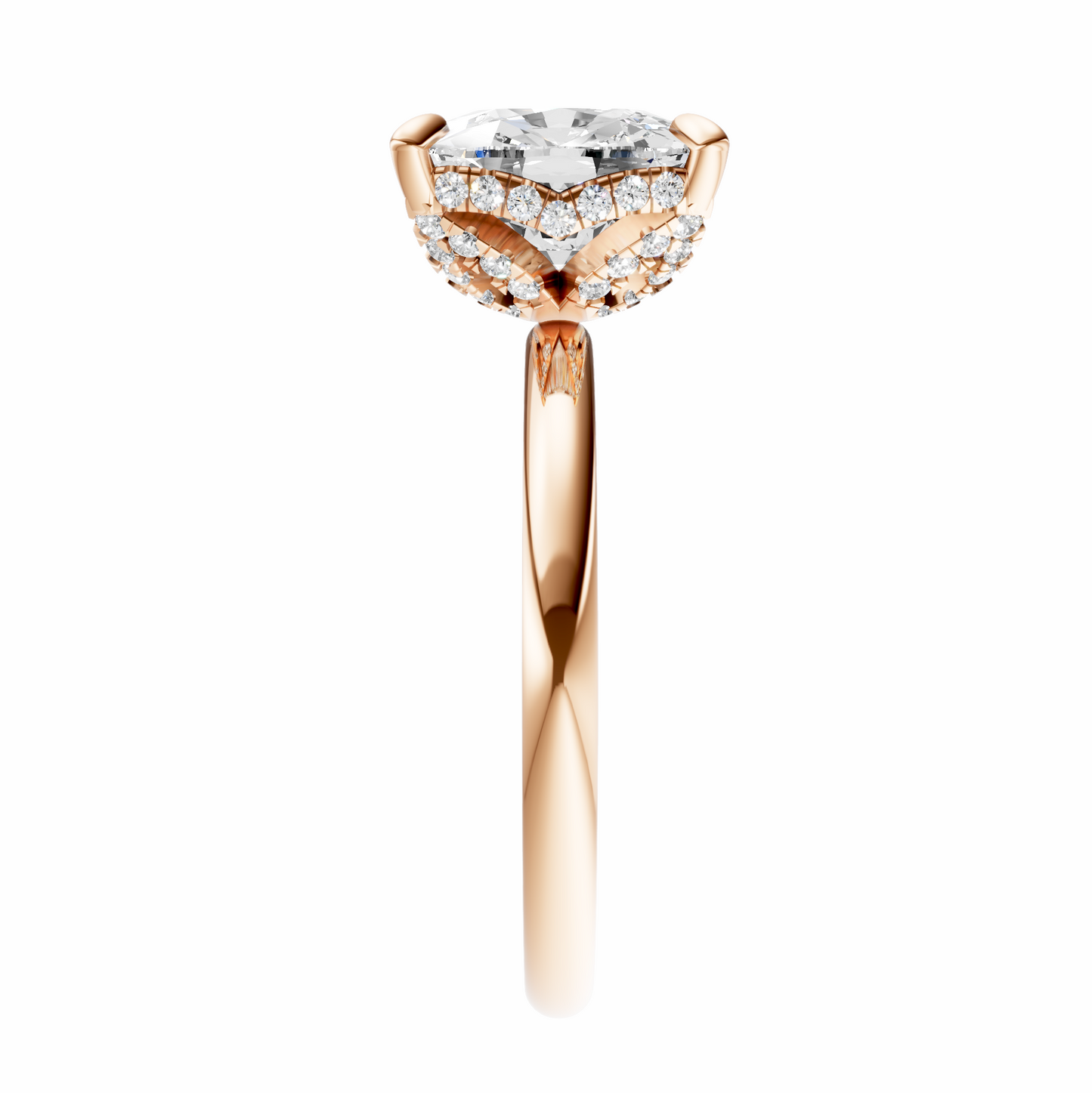 Cushion Accented Tulip Solitaire Setting