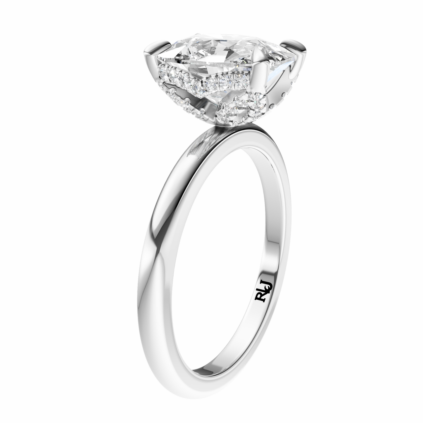 Cushion Accented Tulip Solitaire Setting