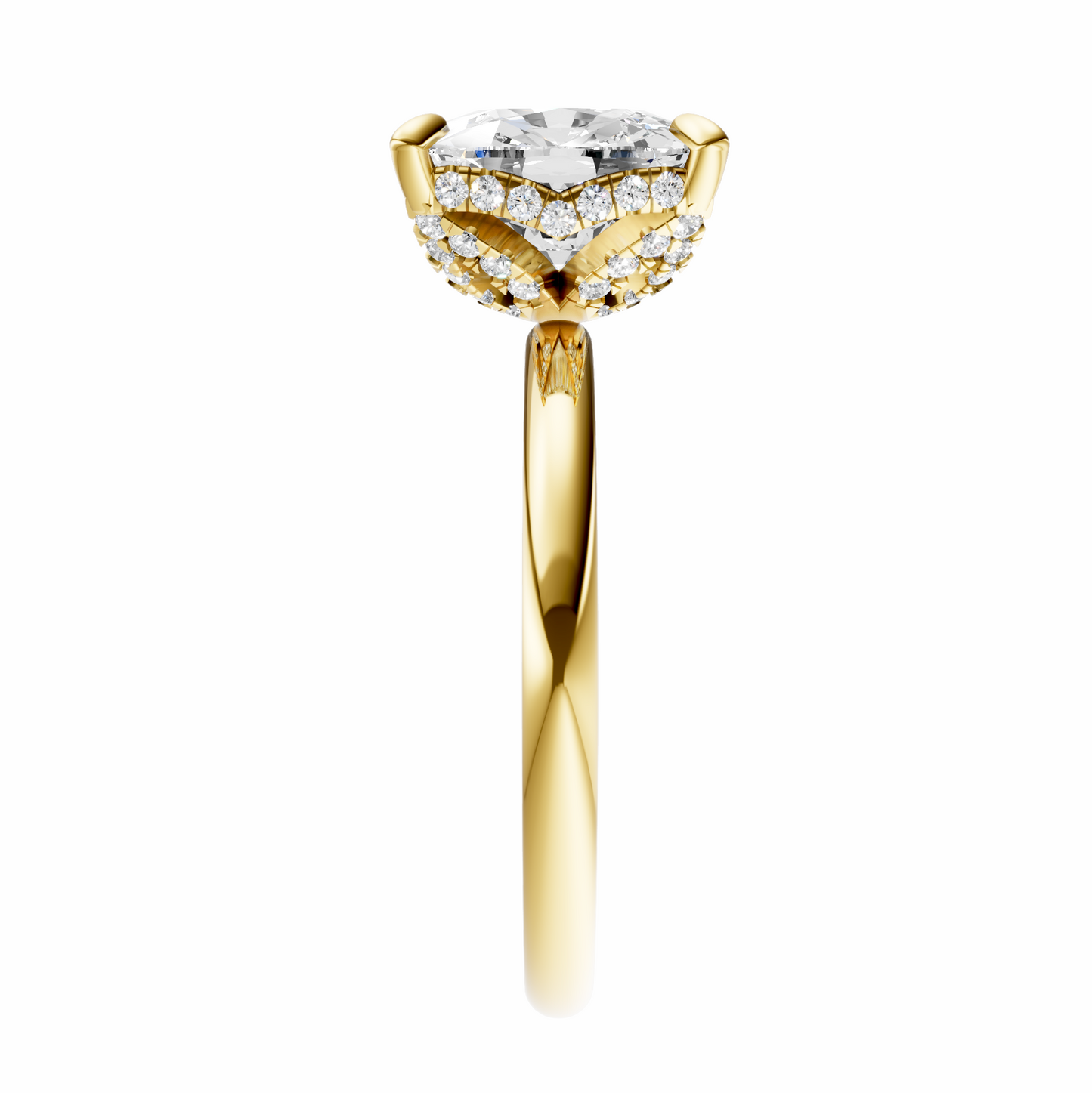 Cushion Accented Tulip Solitaire Setting