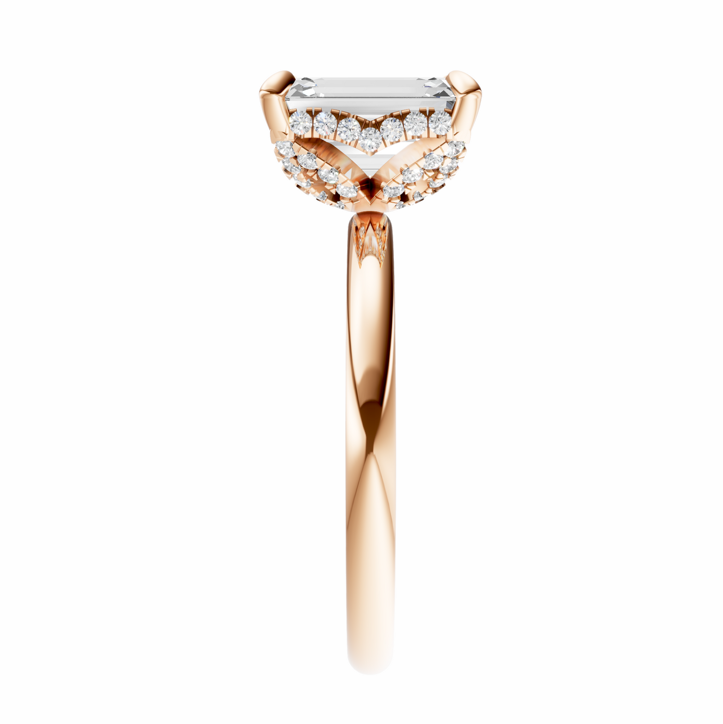 Emerald Accented Tulip Solitaire Setting