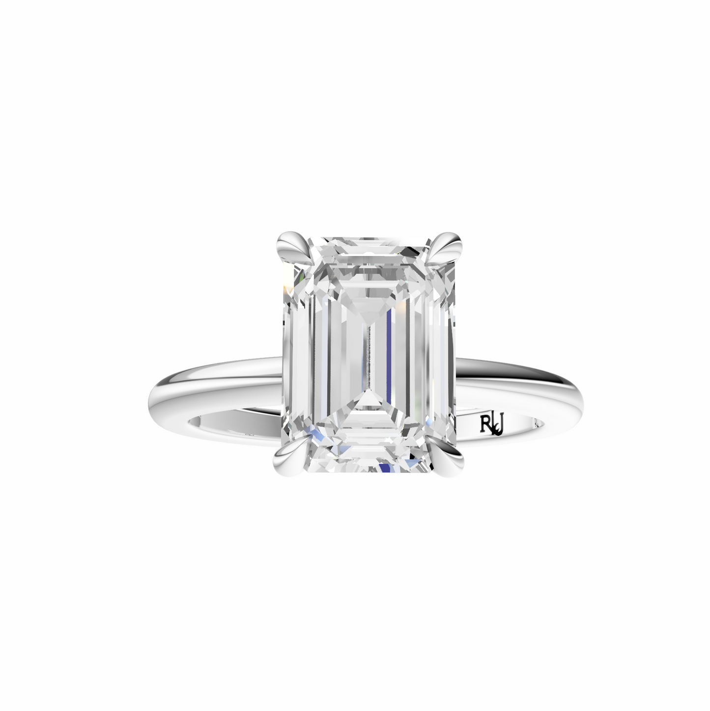Emerald Accented Tulip Solitaire Setting