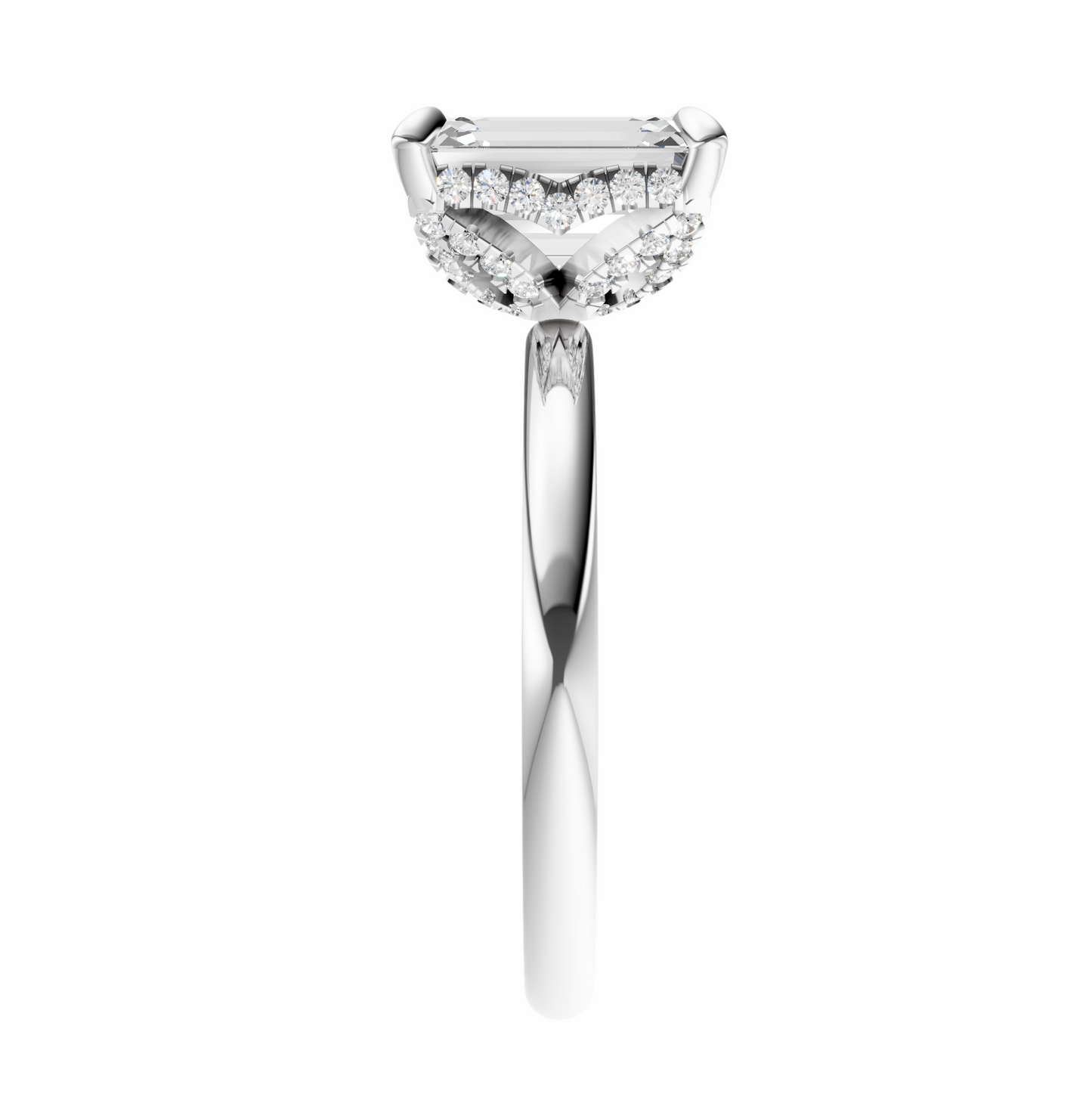 Emerald Accented Tulip Solitaire Setting