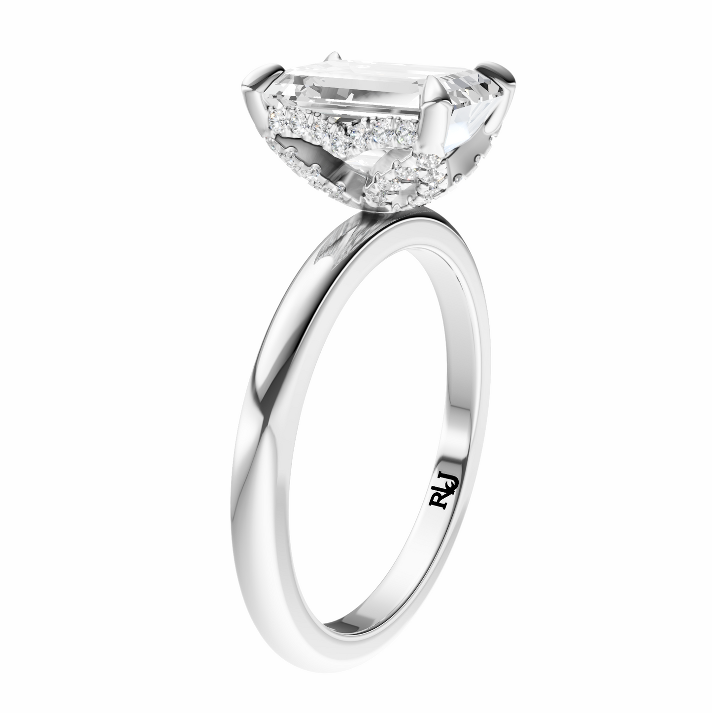 Emerald Accented Tulip Solitaire Setting