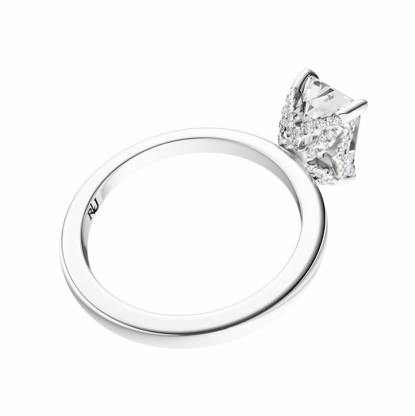Emerald Accented Tulip Solitaire Setting
