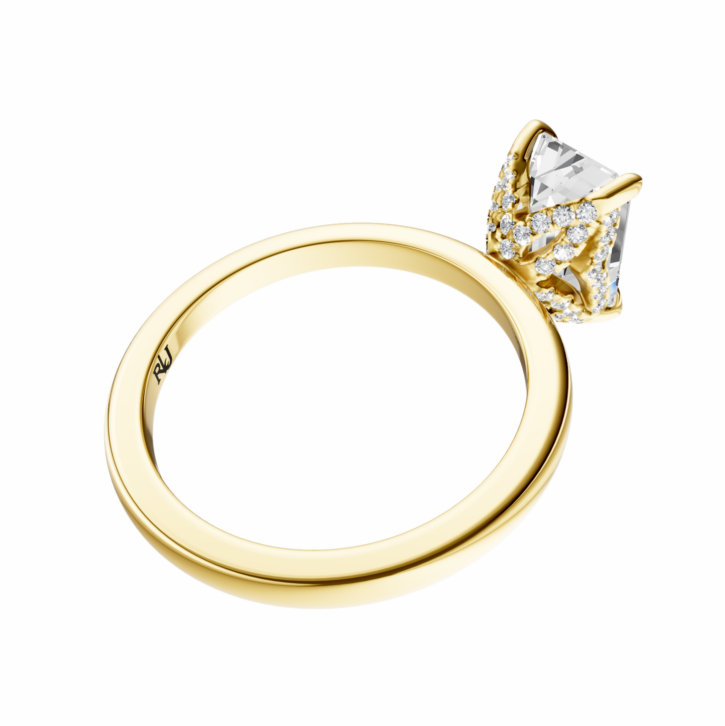 Emerald Accented Tulip Solitaire Setting