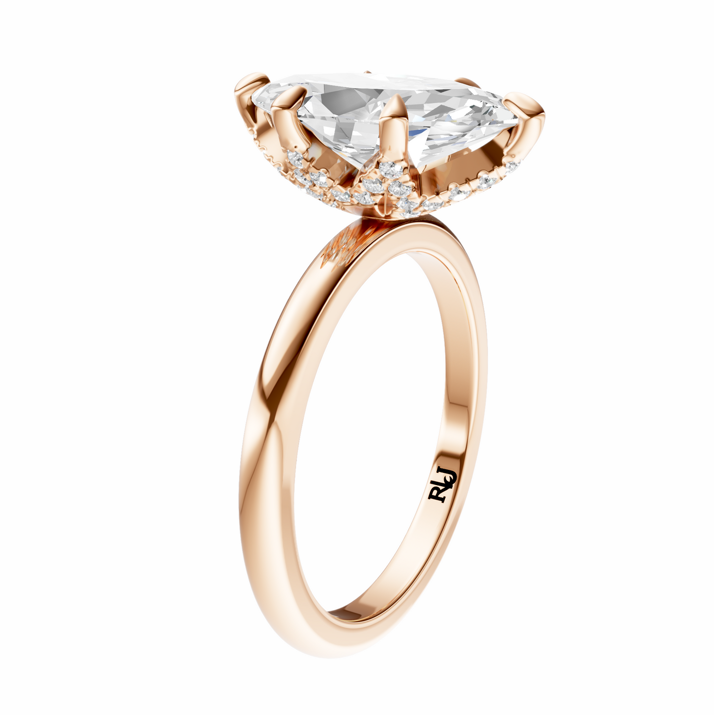 Marquise Accented Tulip Solitaire Setting