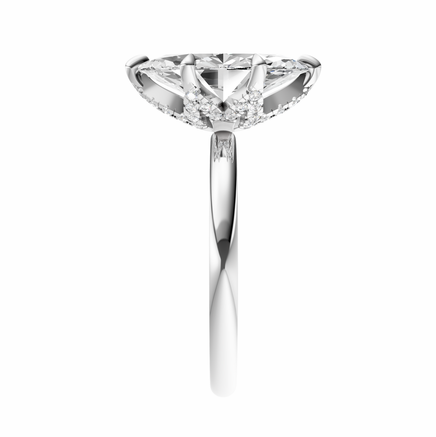 Marquise Accented Tulip Solitaire Setting
