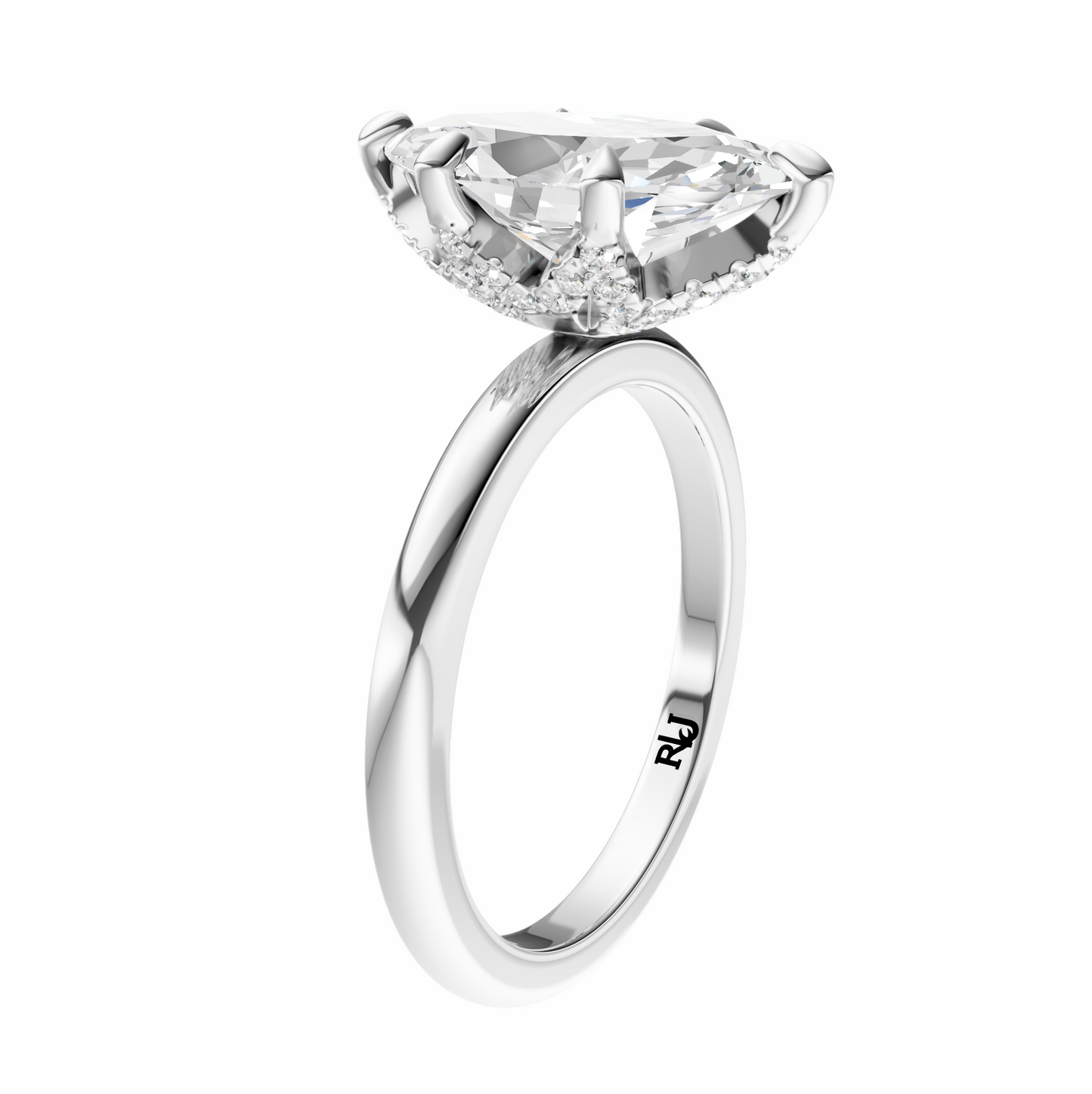 Marquise Accented Tulip Solitaire Setting