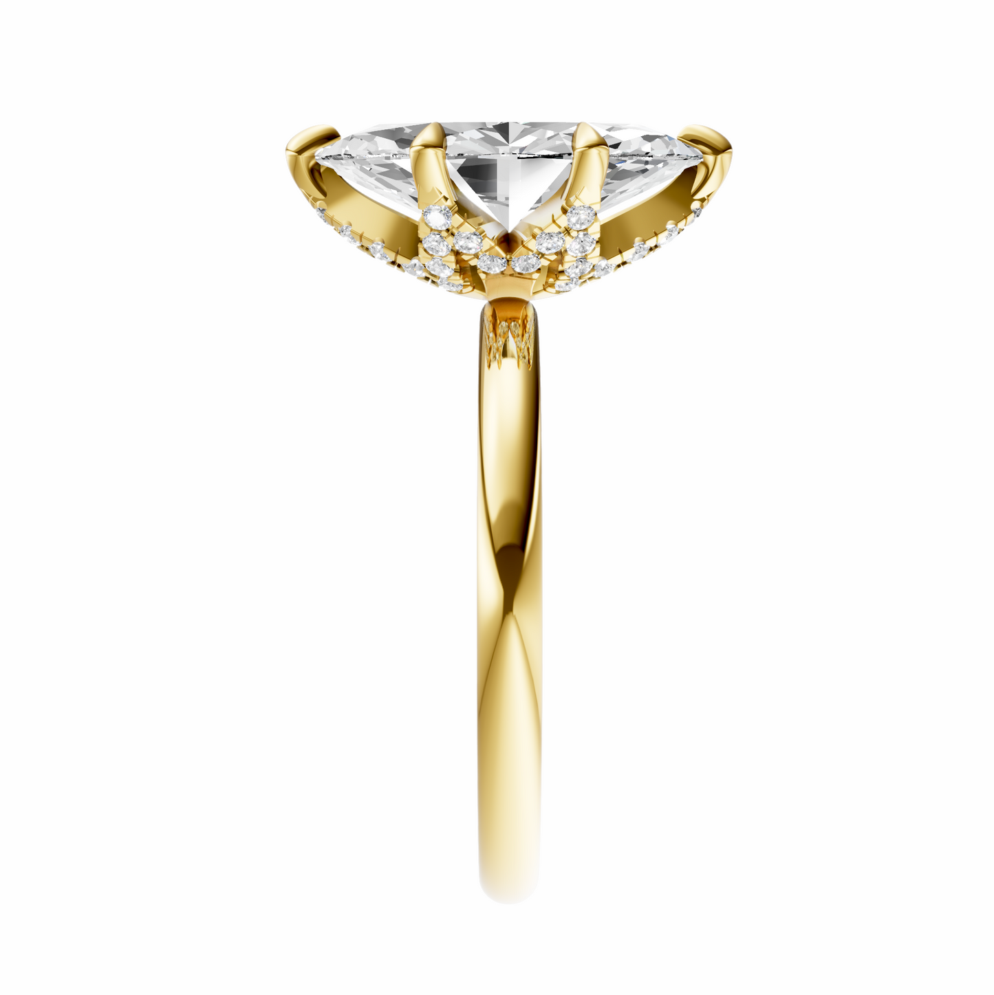 Marquise Accented Tulip Solitaire Setting