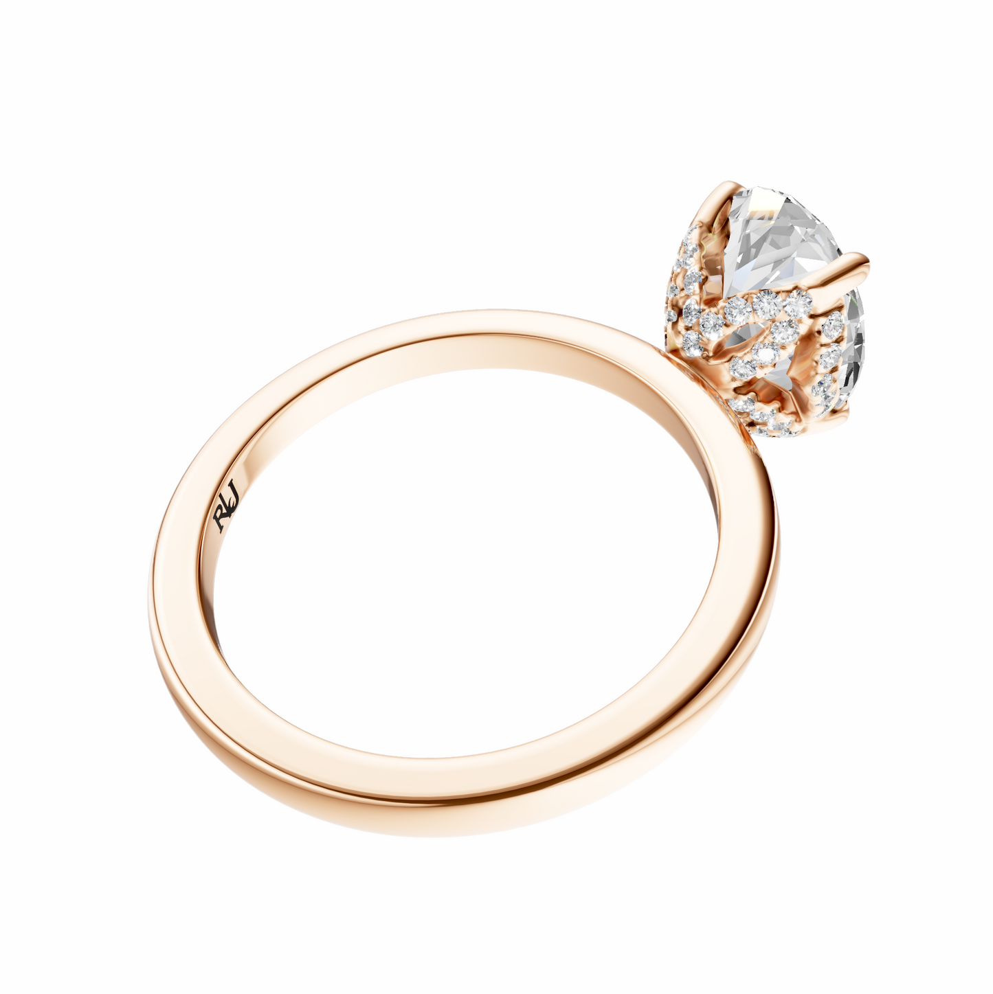 Oval Accented Tulip Solitaire Setting