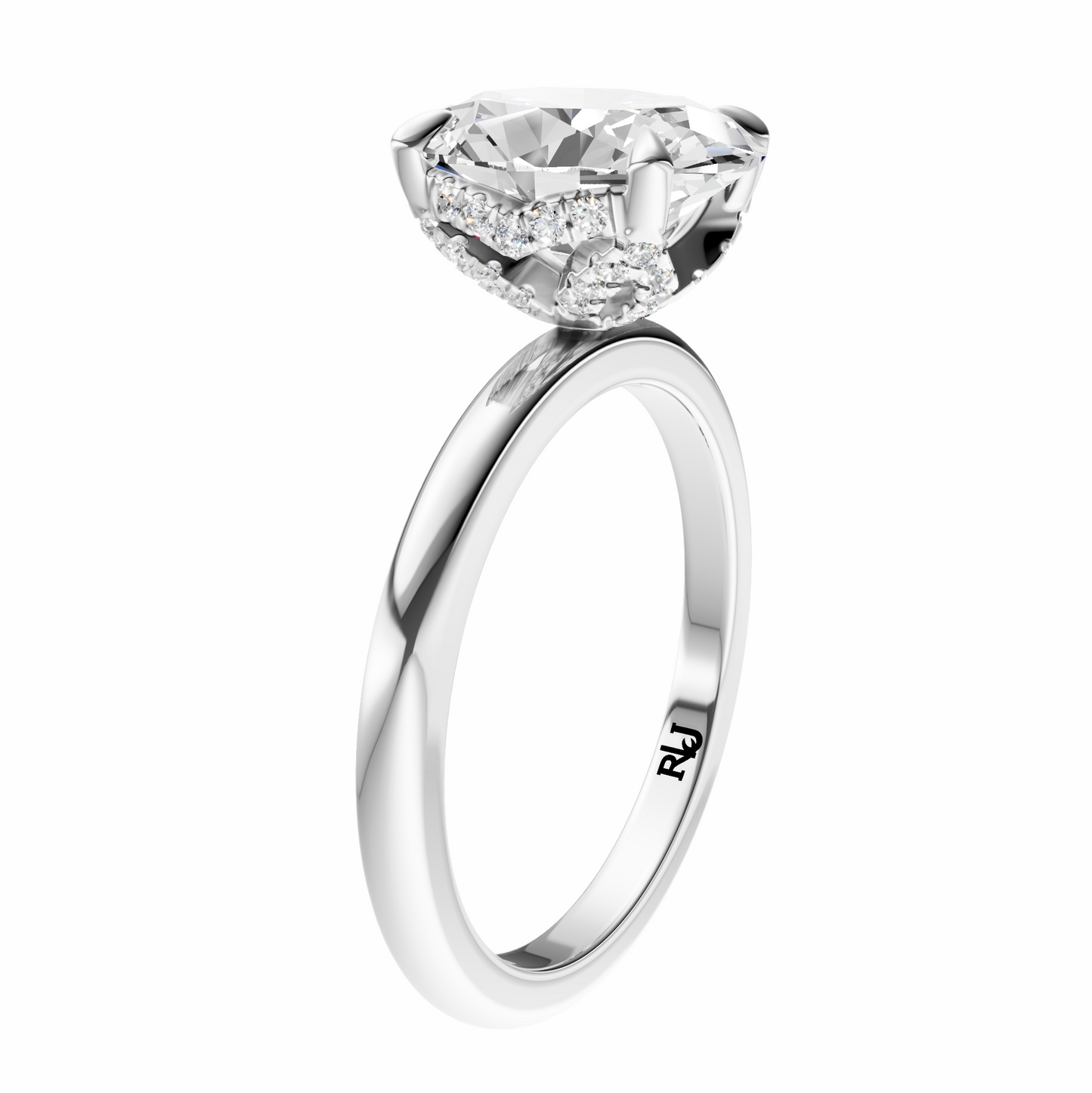 Oval Accented Tulip Solitaire Setting