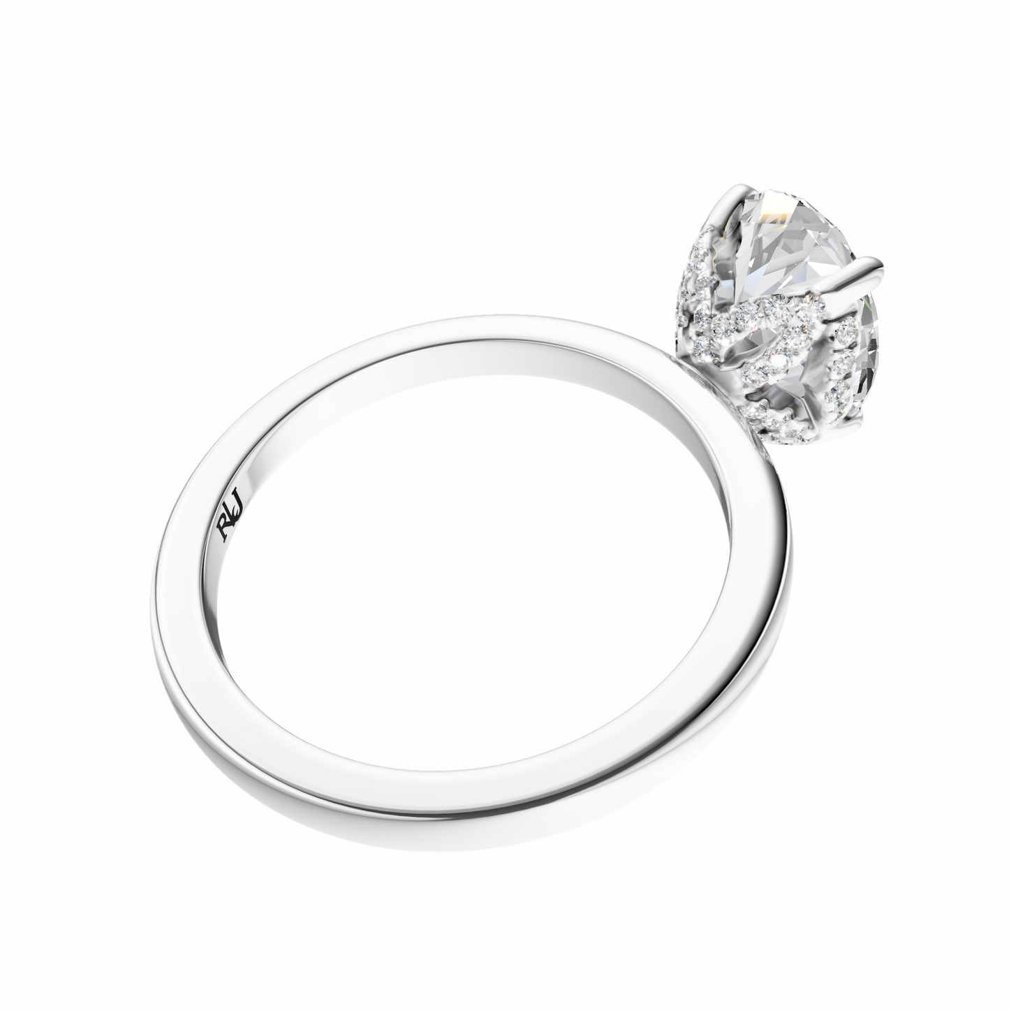 Oval Accented Tulip Solitaire Setting