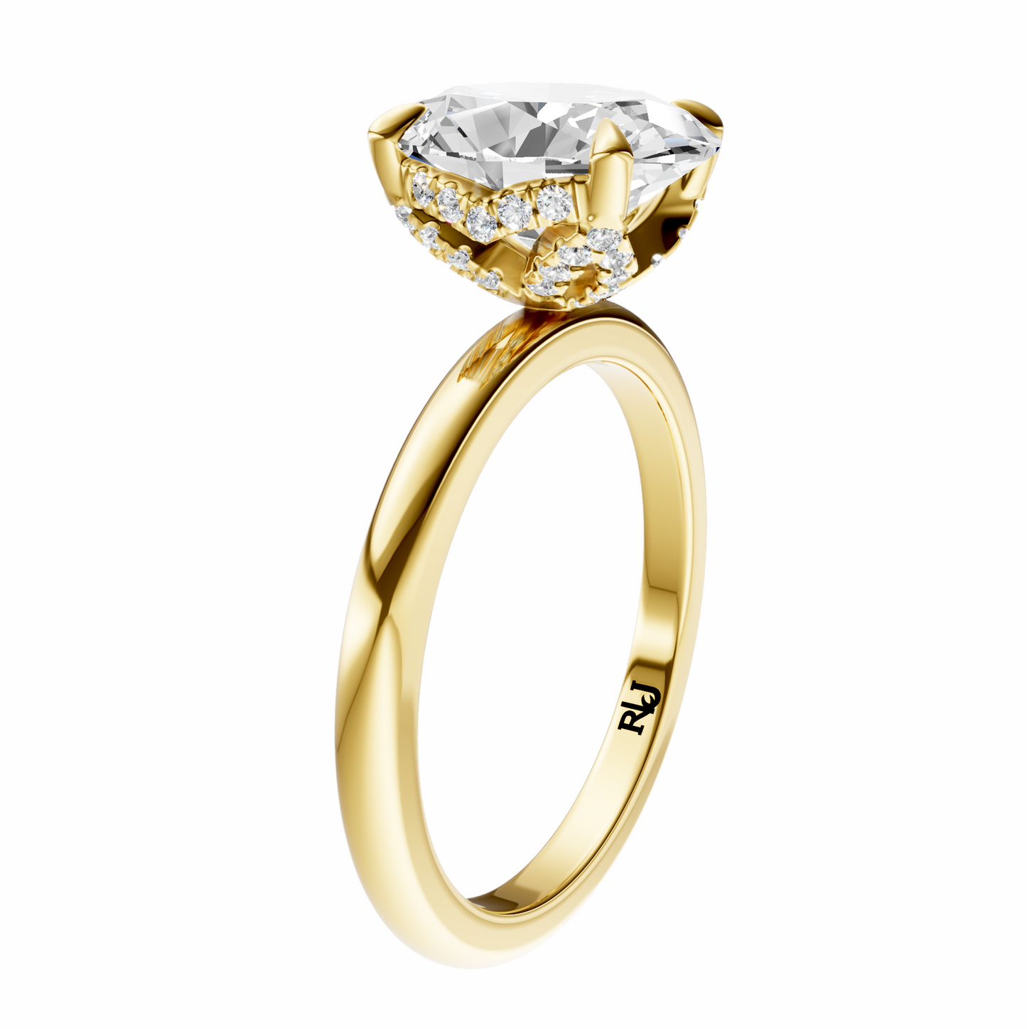 Oval Accented Tulip Solitaire Setting
