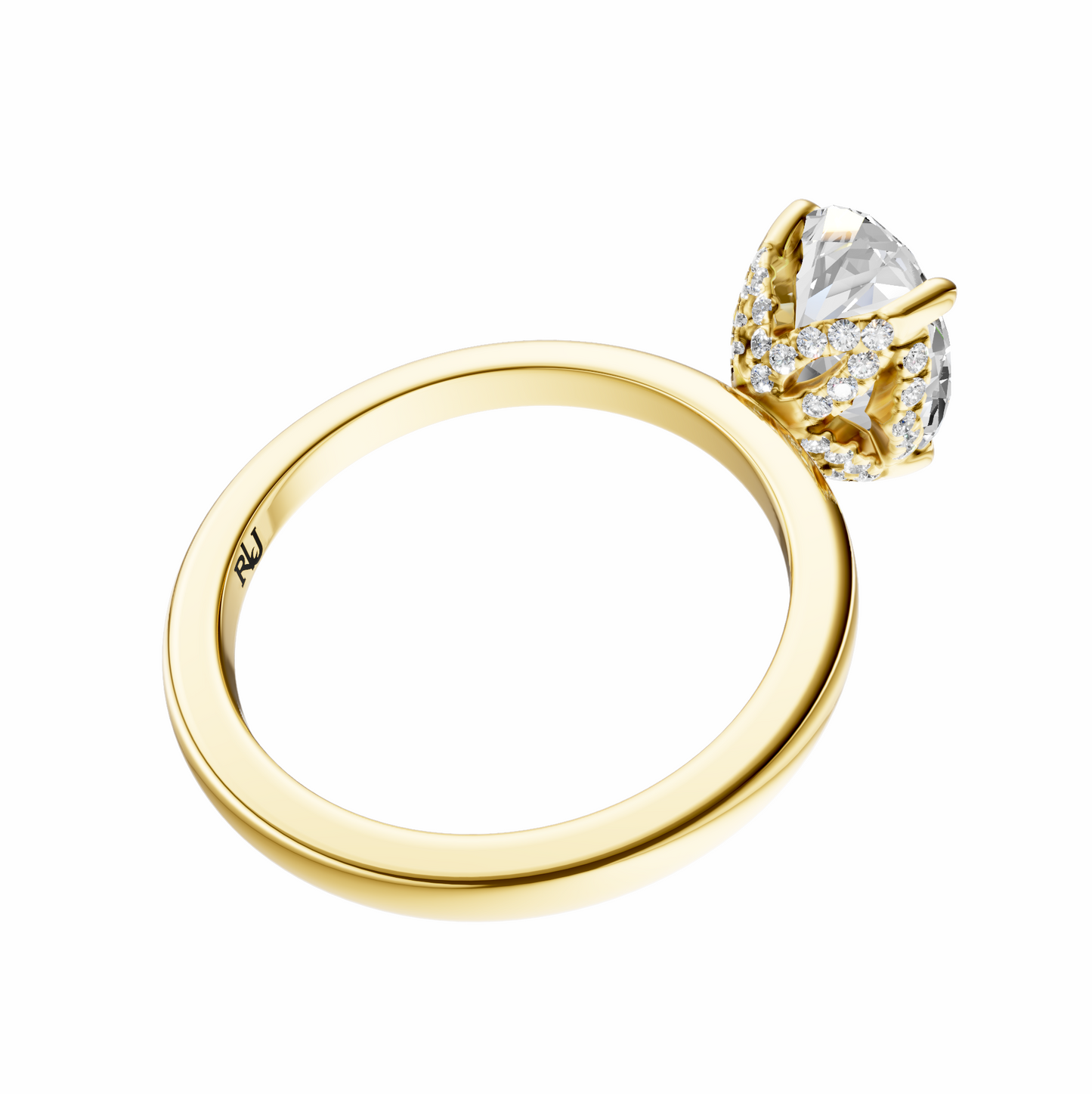 Oval Accented Tulip Solitaire Setting