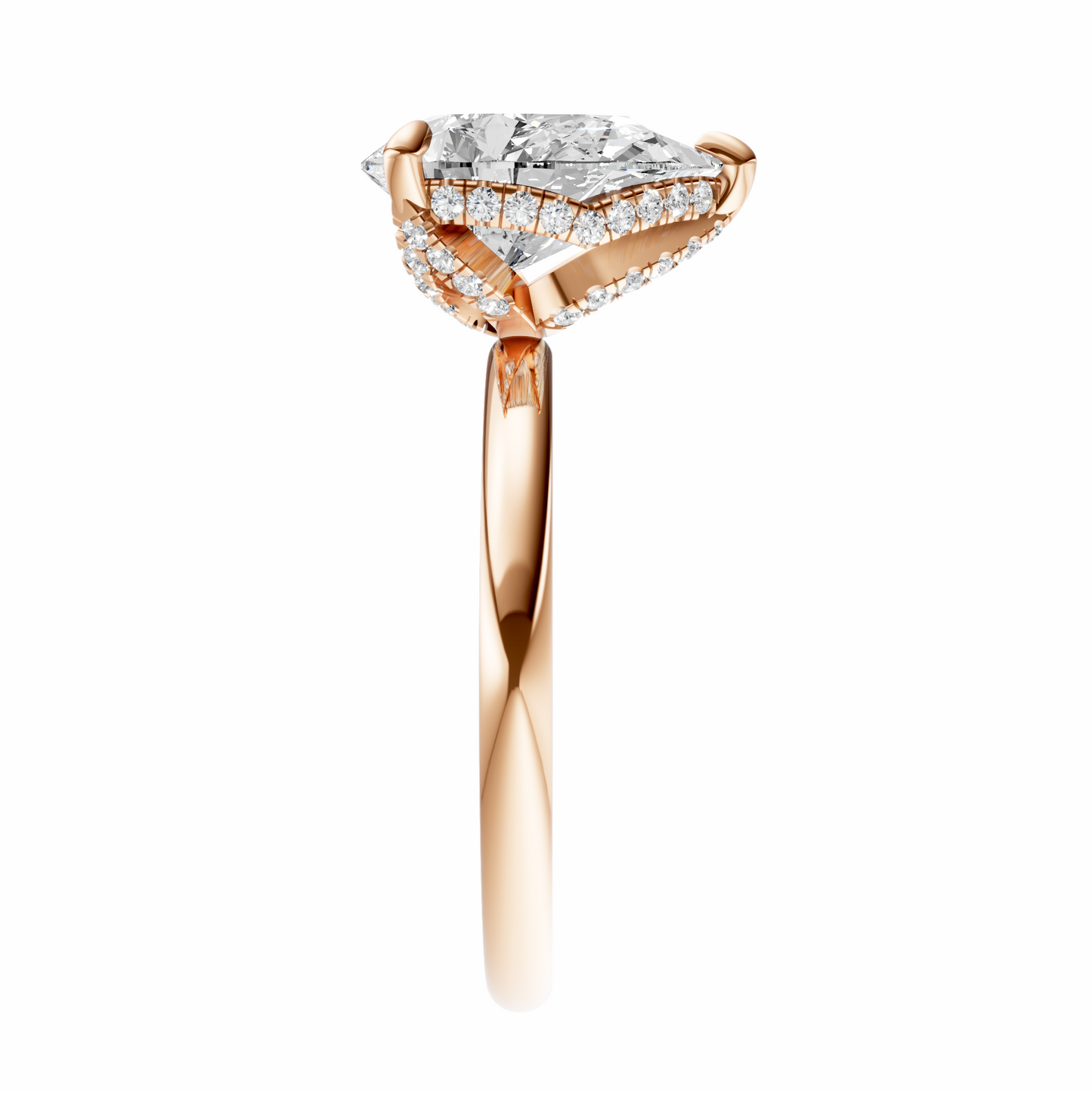 Pear Accented Tulip Solitaire Setting