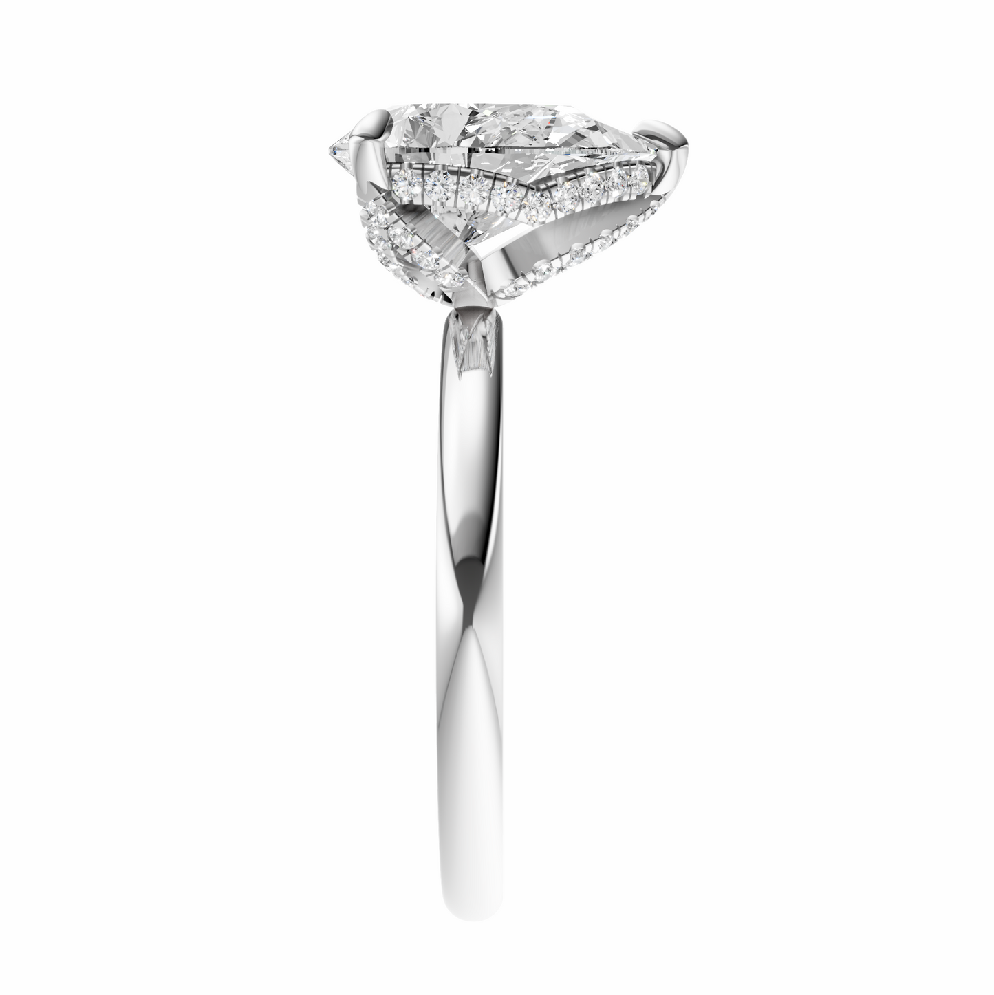 Pear Accented Tulip Solitaire Setting