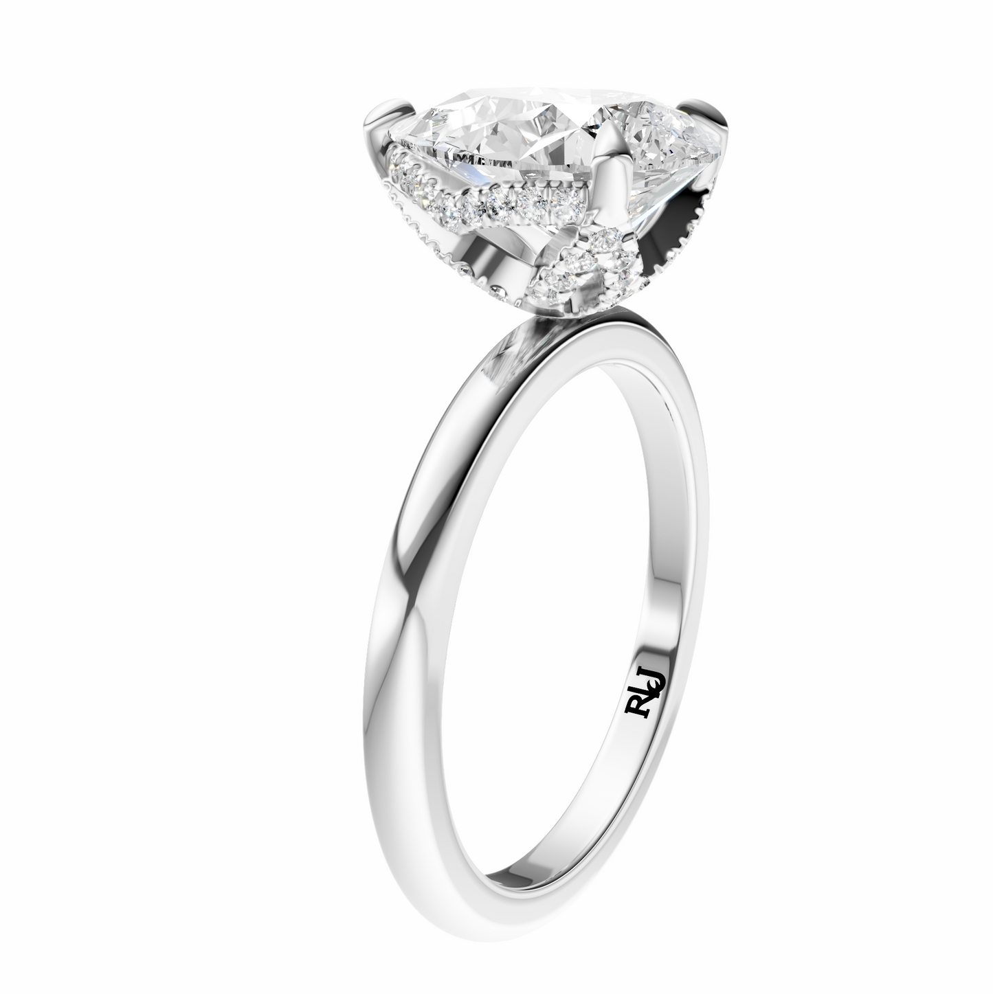Pear Accented Tulip Solitaire Setting