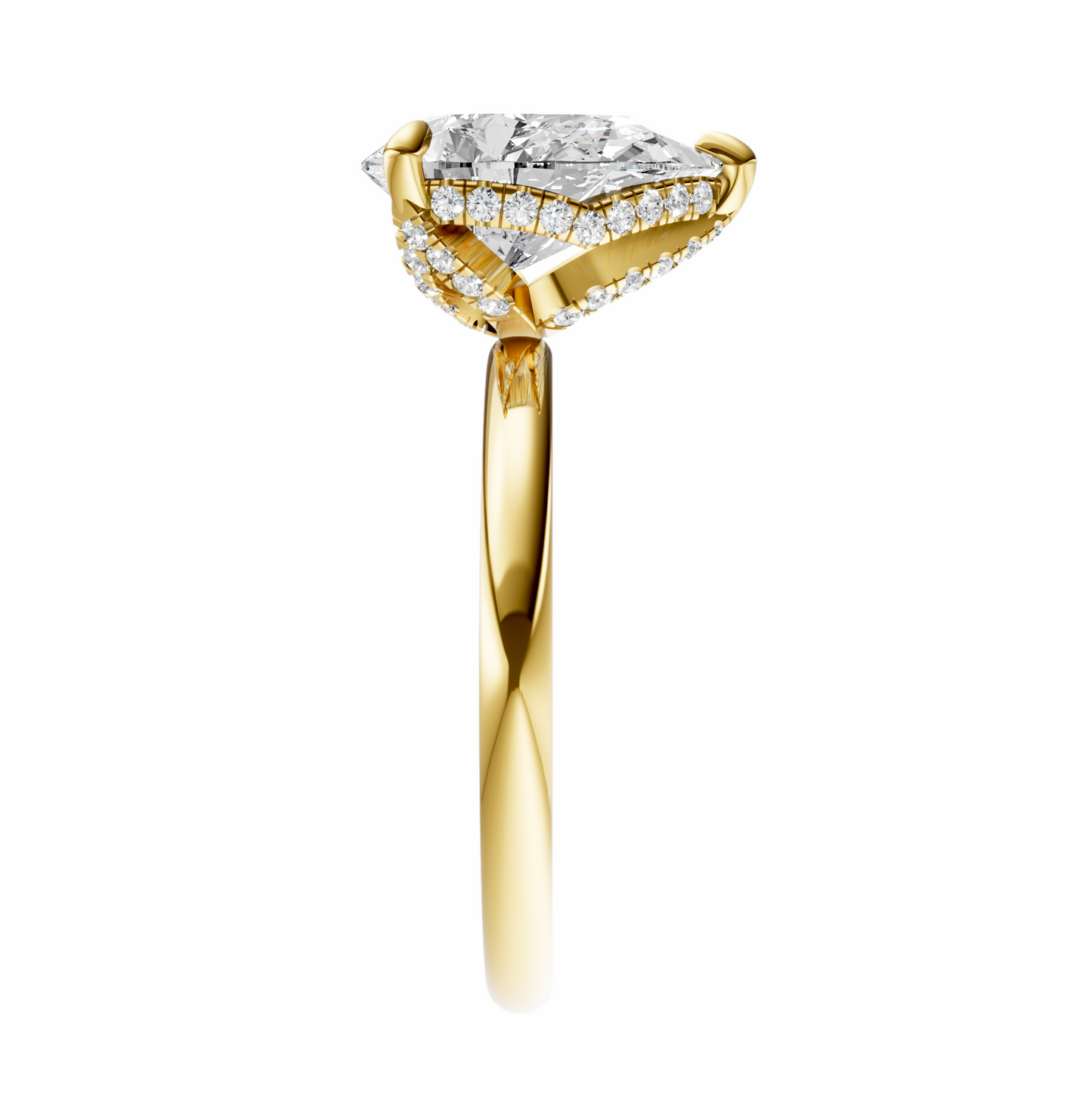 Pear Accented Tulip Solitaire Setting