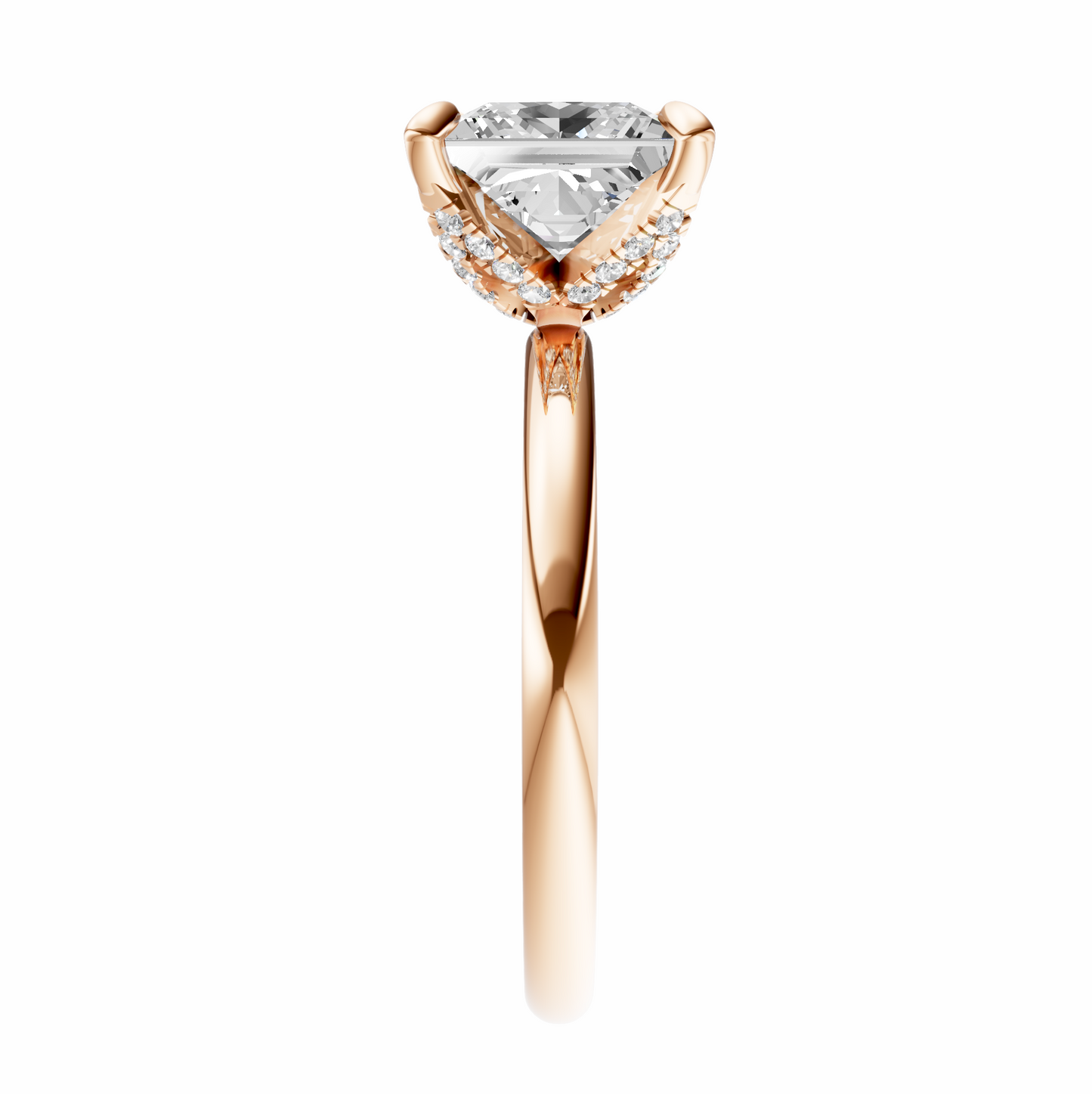 Princess Accented Tulip Solitaire Setting