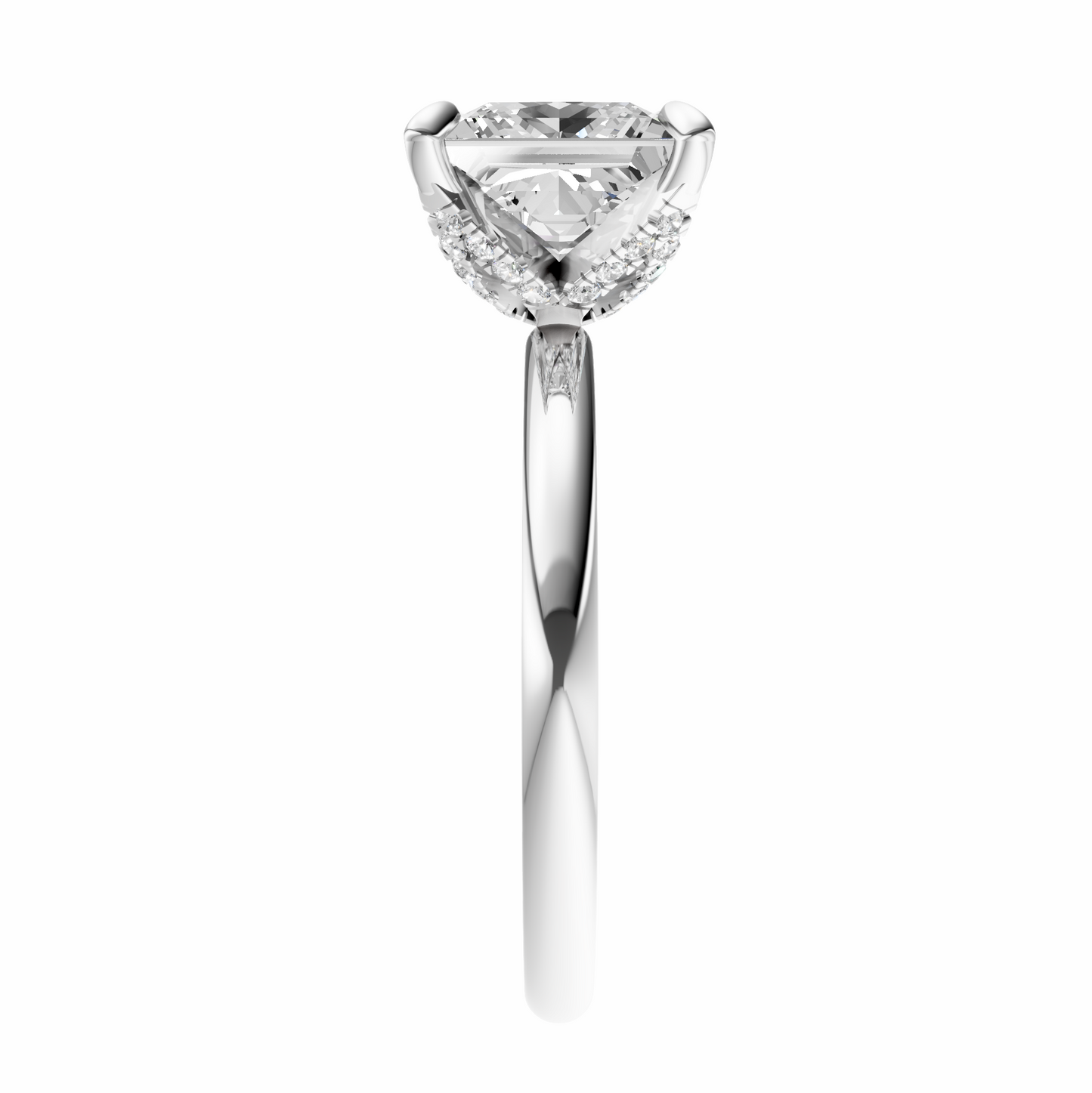 Princess Accented Tulip Solitaire Setting