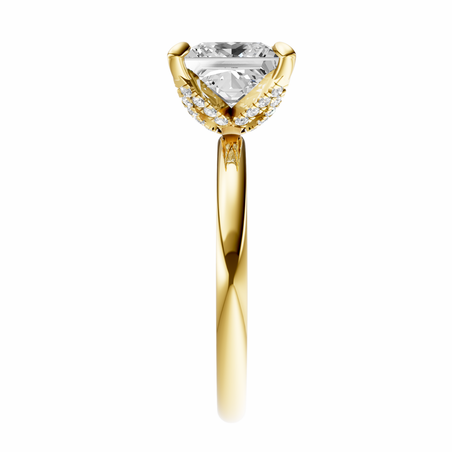 Princess Accented Tulip Solitaire Setting