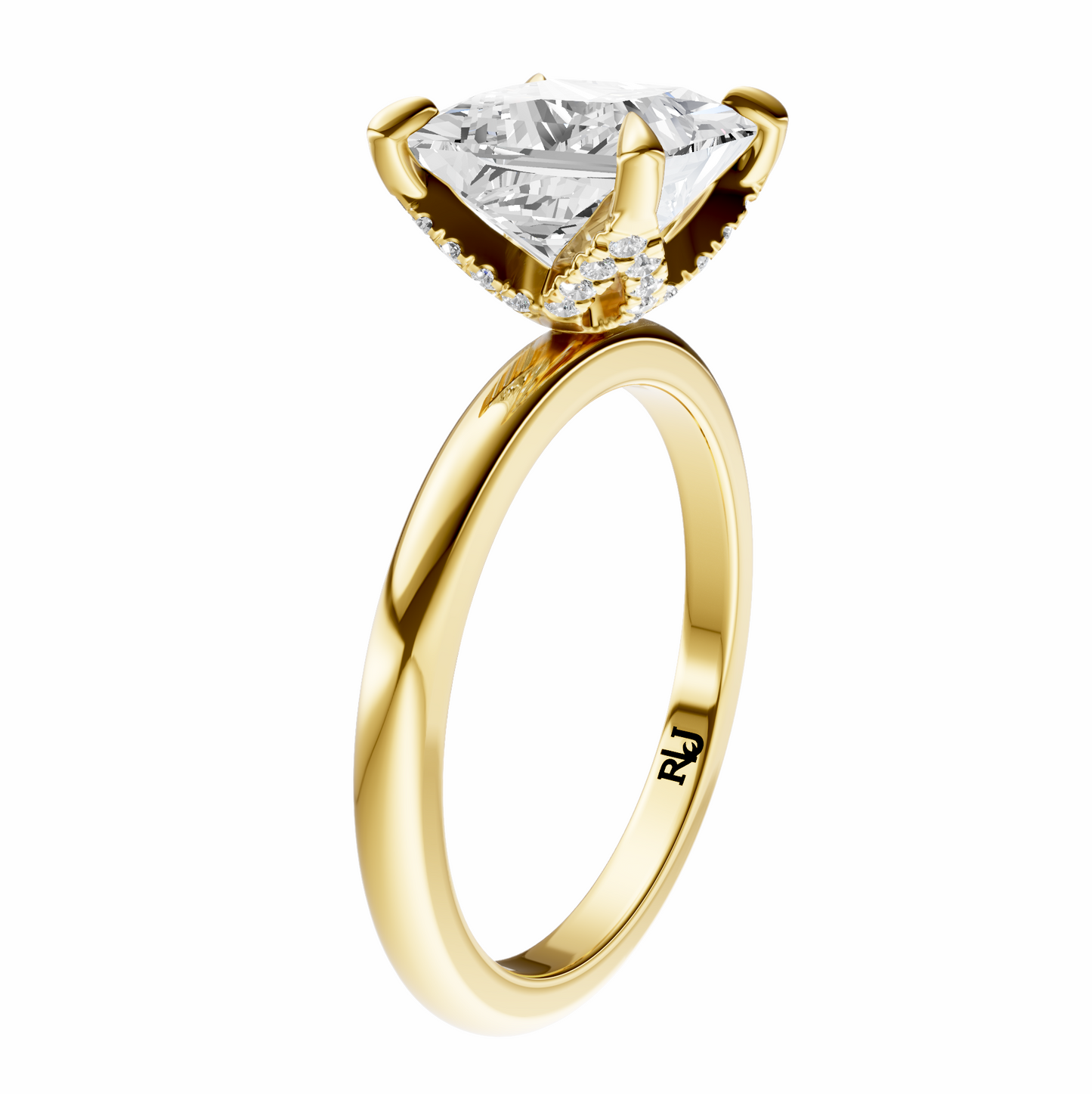 Princess Accented Tulip Solitaire Setting