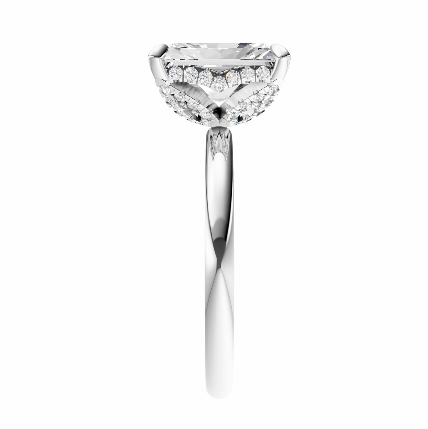 Radiant Accented Tulip Solitaire Setting