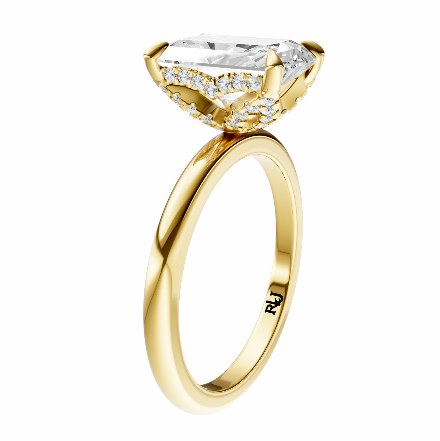 Radiant Accented Tulip Solitaire Setting