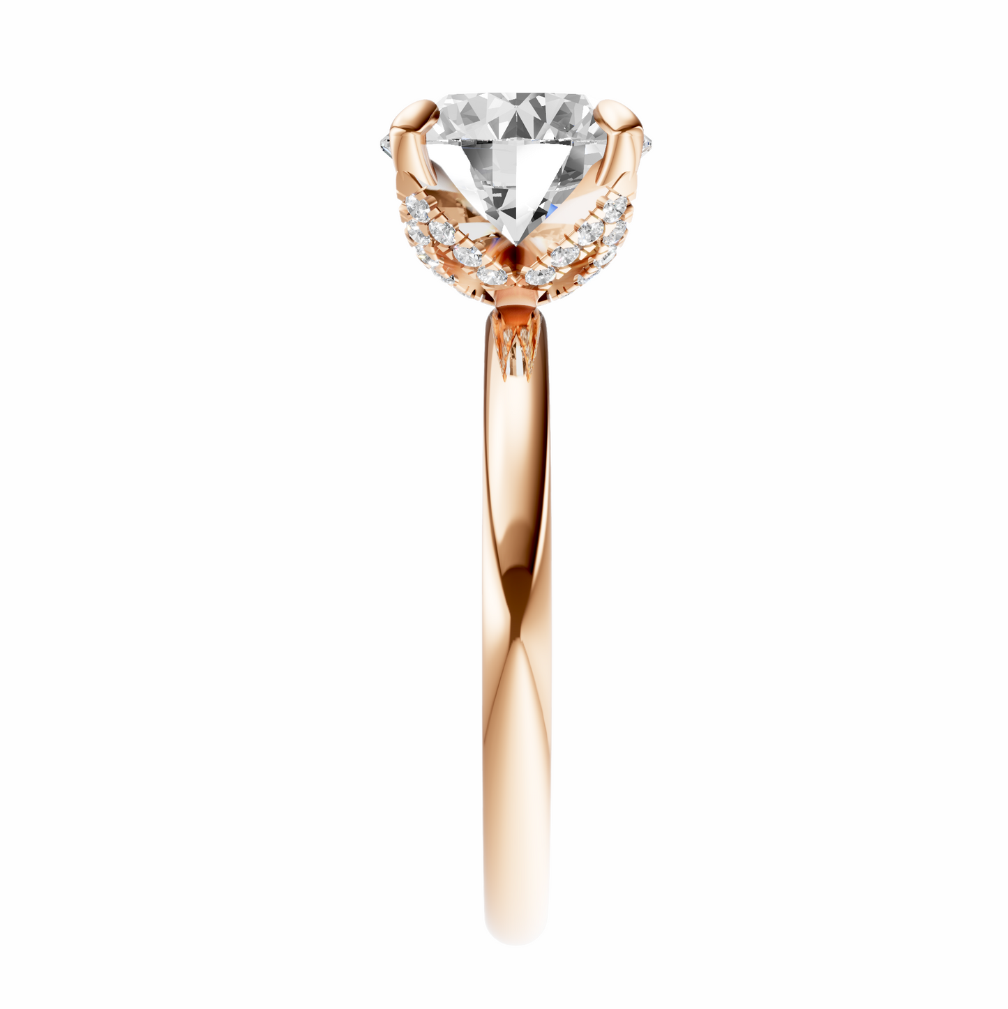 Round Accented Tulip Solitaire Setting