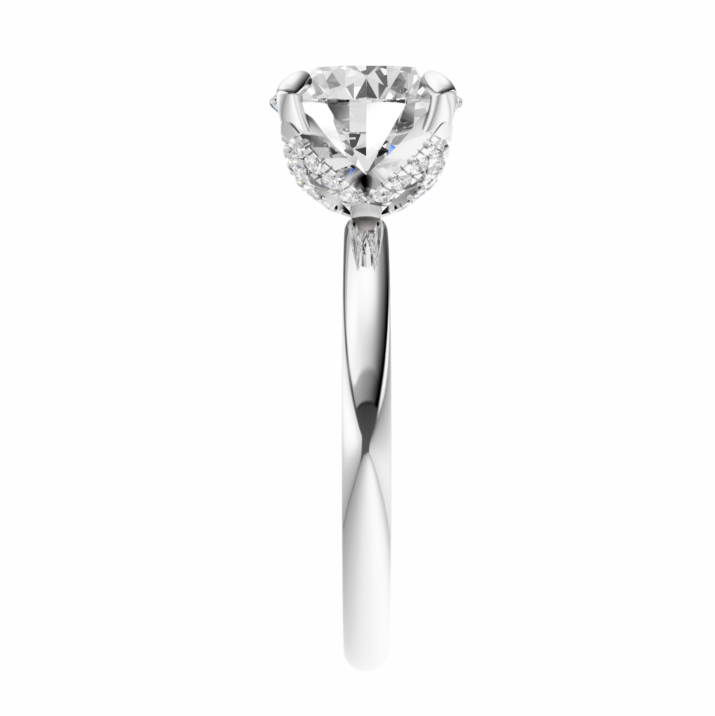 Round Accented Tulip Solitaire Setting
