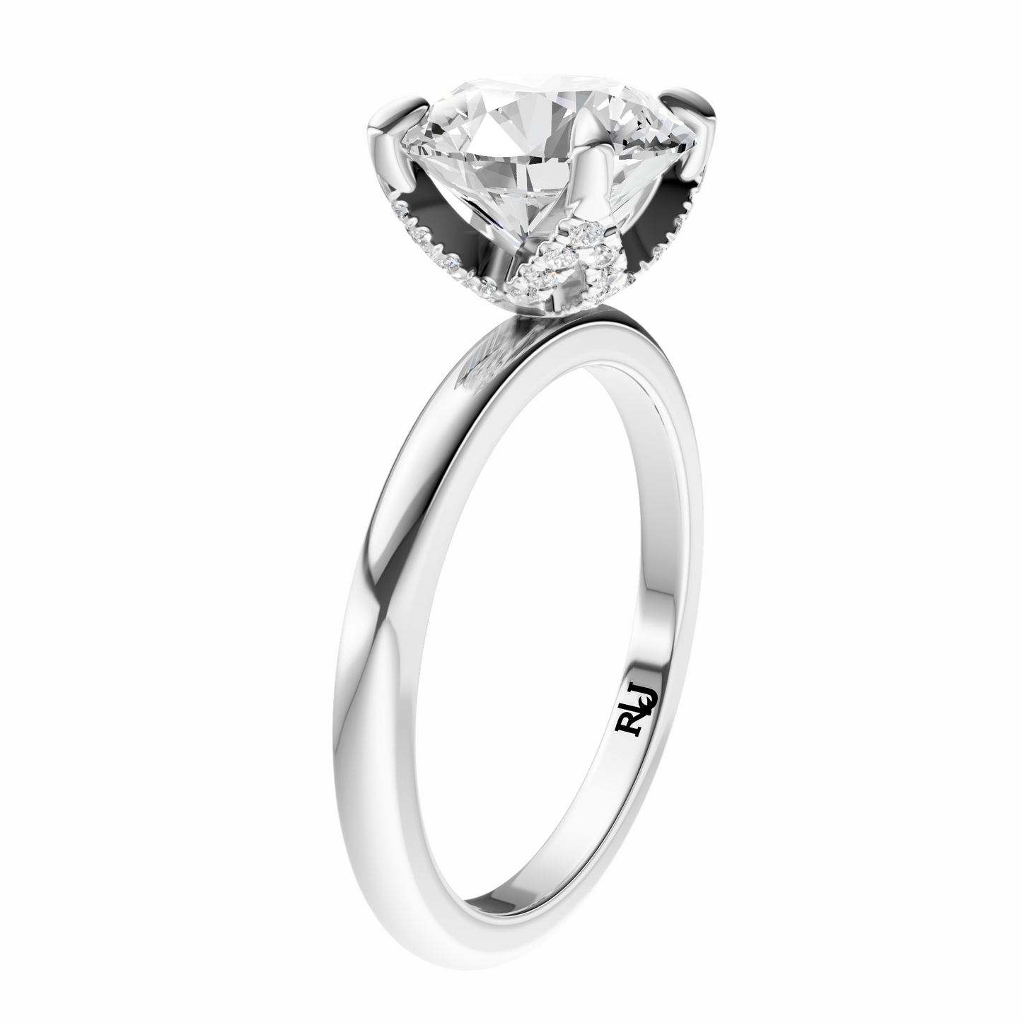 Round Accented Tulip Solitaire Setting