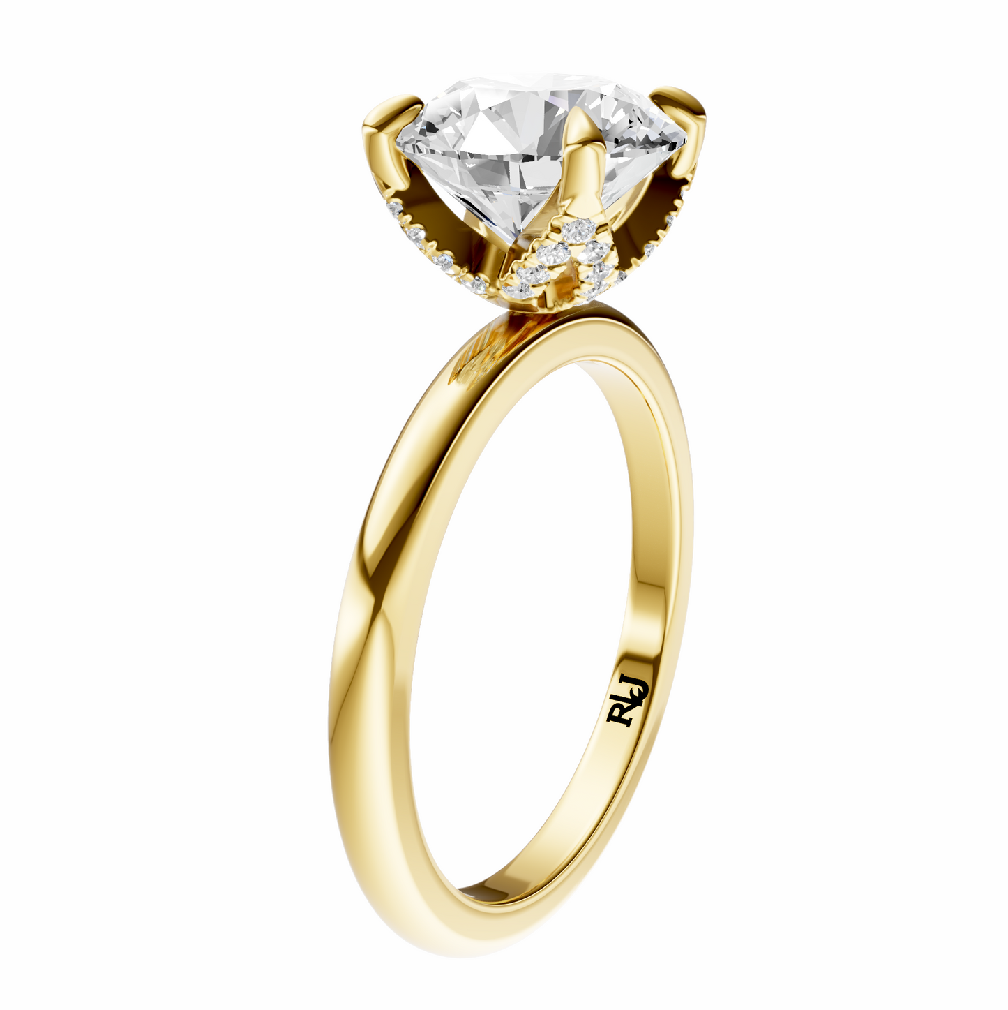 Round Accented Tulip Solitaire Setting