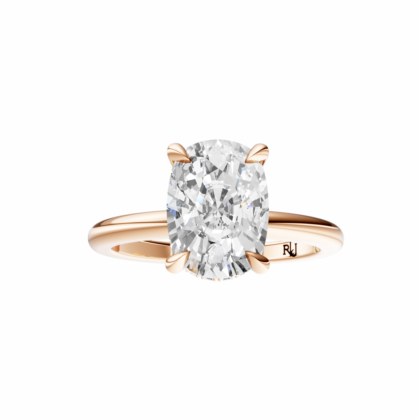 Cushion Tulip Hidden Halo Solitaire Setting