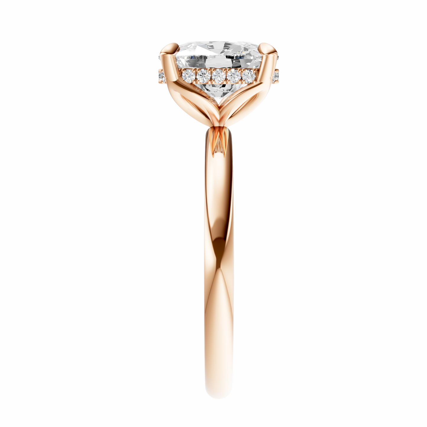 Cushion Tulip Hidden Halo Solitaire Setting