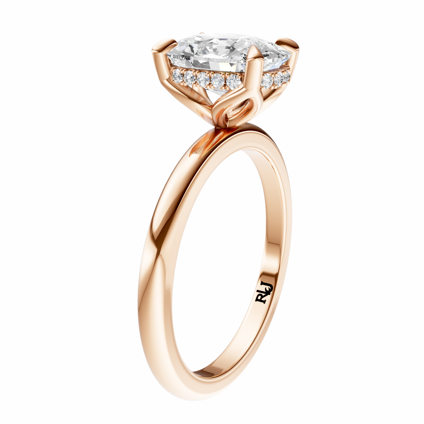 Cushion Tulip Hidden Halo Solitaire Setting