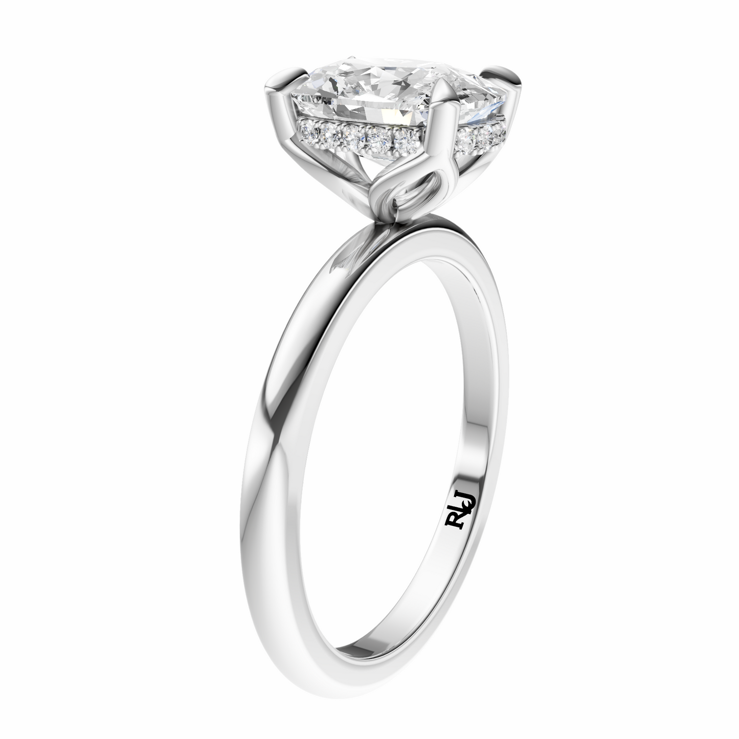 Cushion Tulip Hidden Halo Solitaire Setting