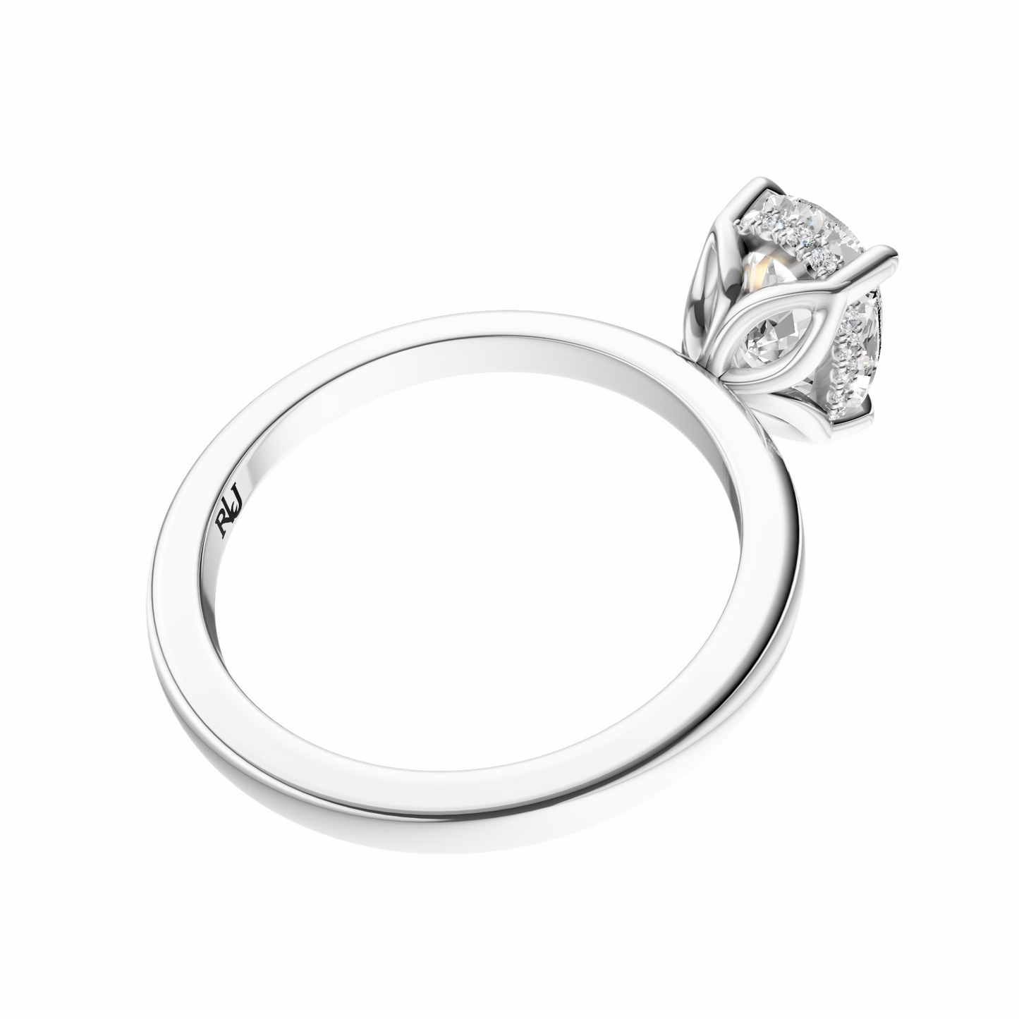 Cushion Tulip Hidden Halo Solitaire Setting