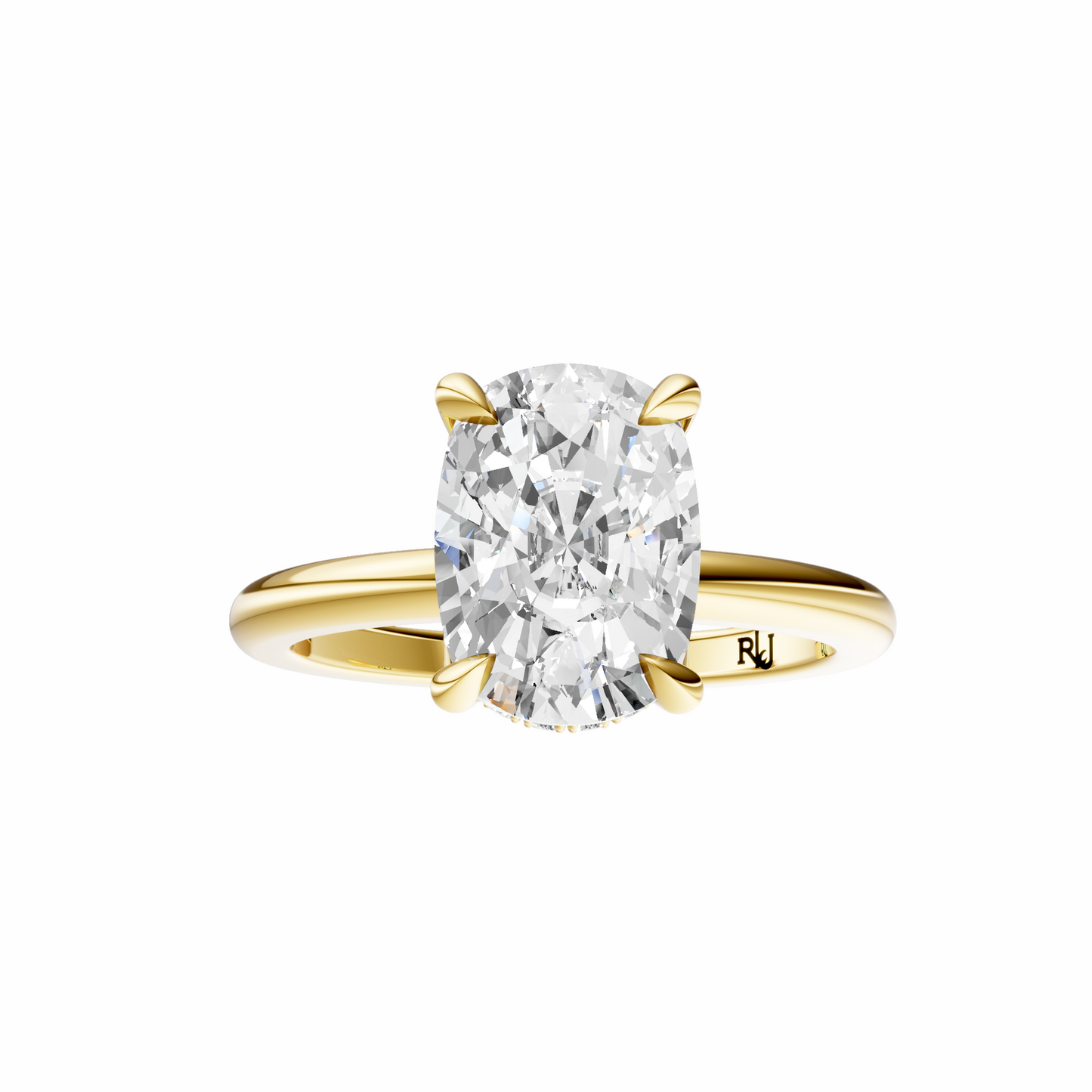 Cushion Tulip Hidden Halo Solitaire Setting