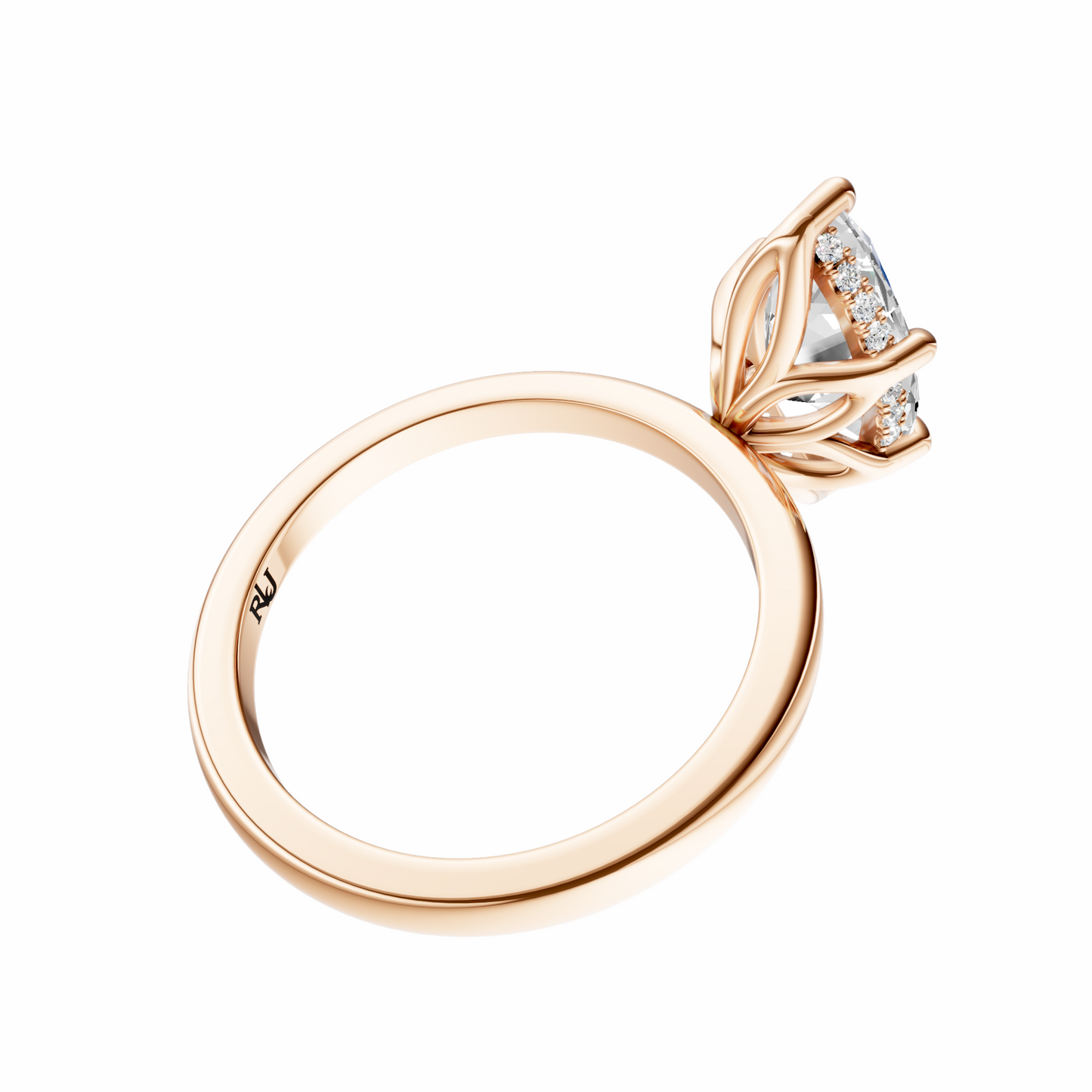 Marquise Tulip Hidden Halo Solitaire Setting